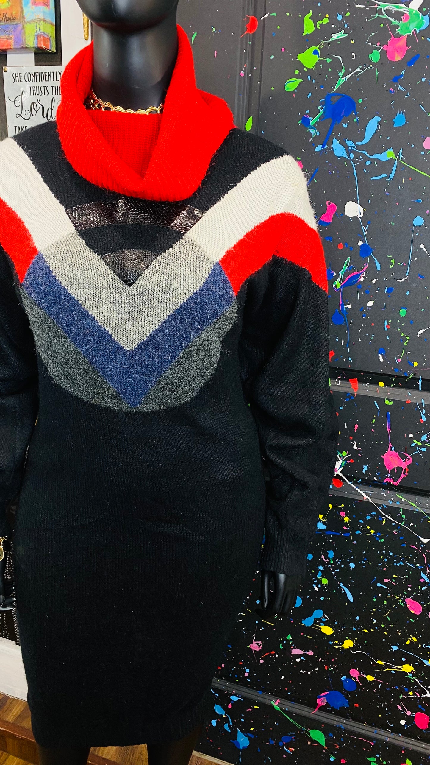 Vintage Knit Sweater Dress (22)