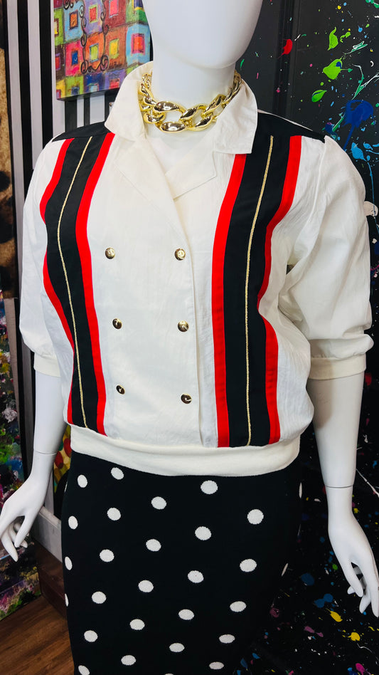 Vintage Red, Black Gold & Blouse (16)