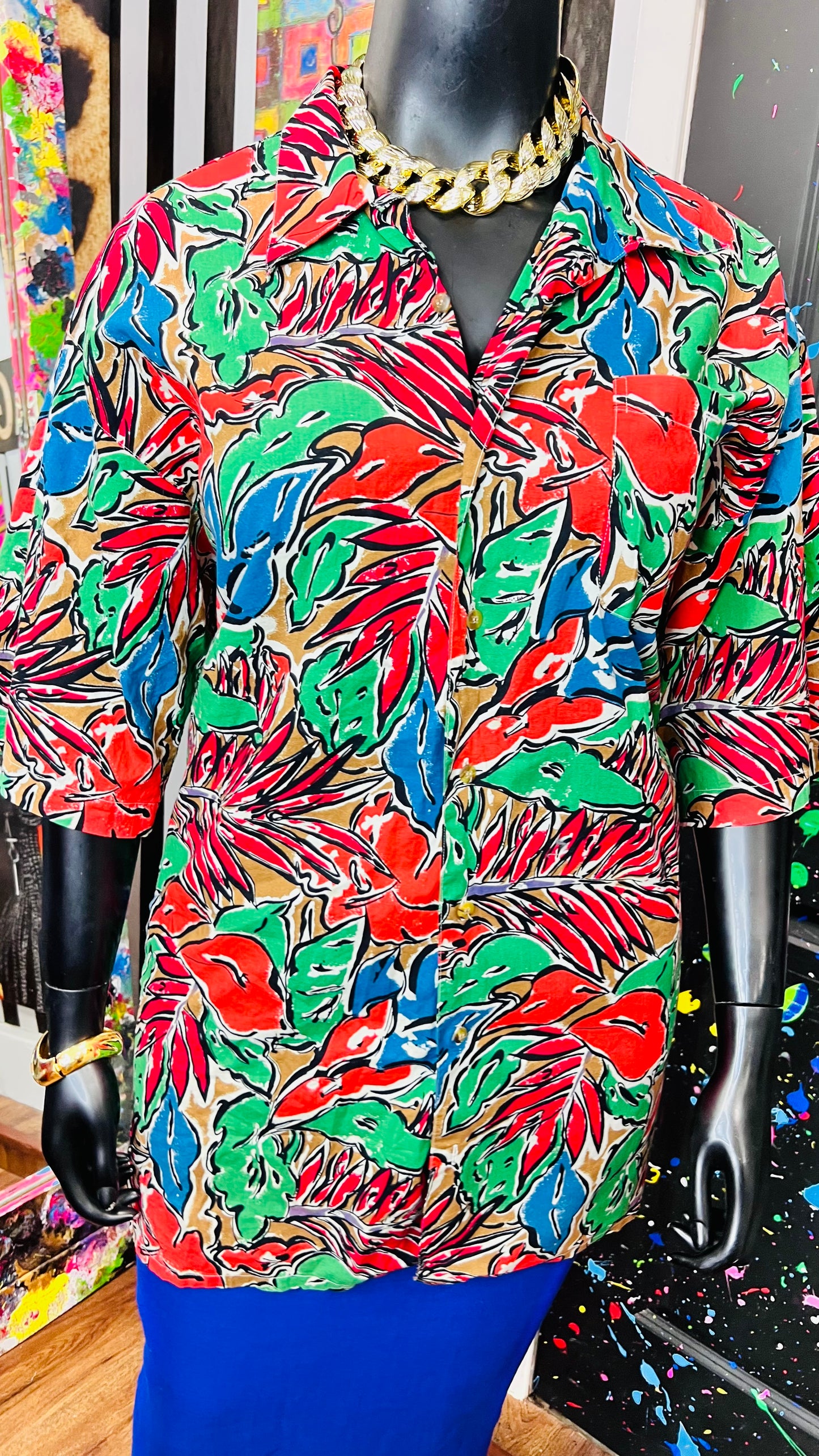 Vintage 80’s Bold Floral Blouse (22)