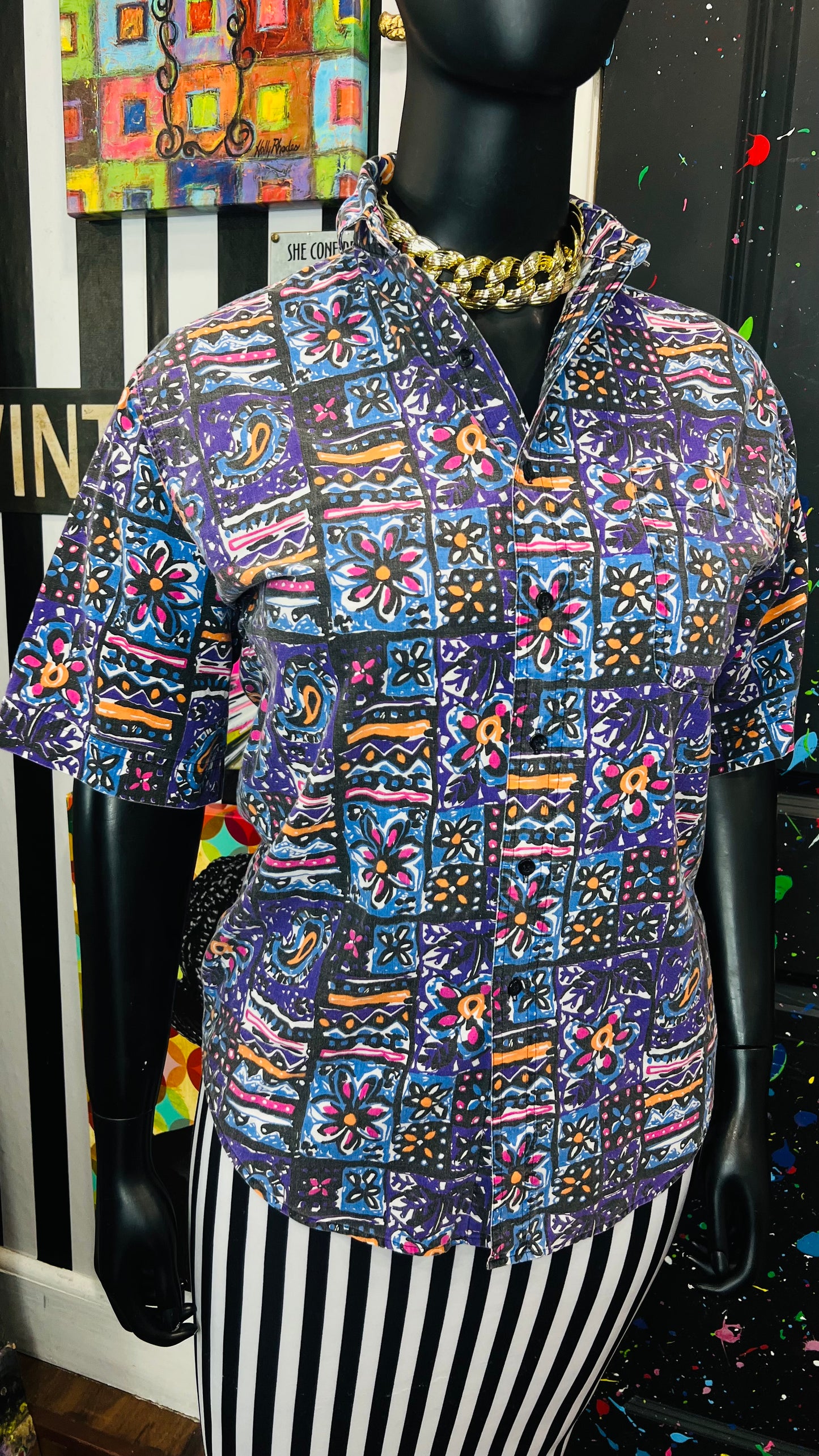 Vintage 80’s/90’s Abstract Blouse (12)