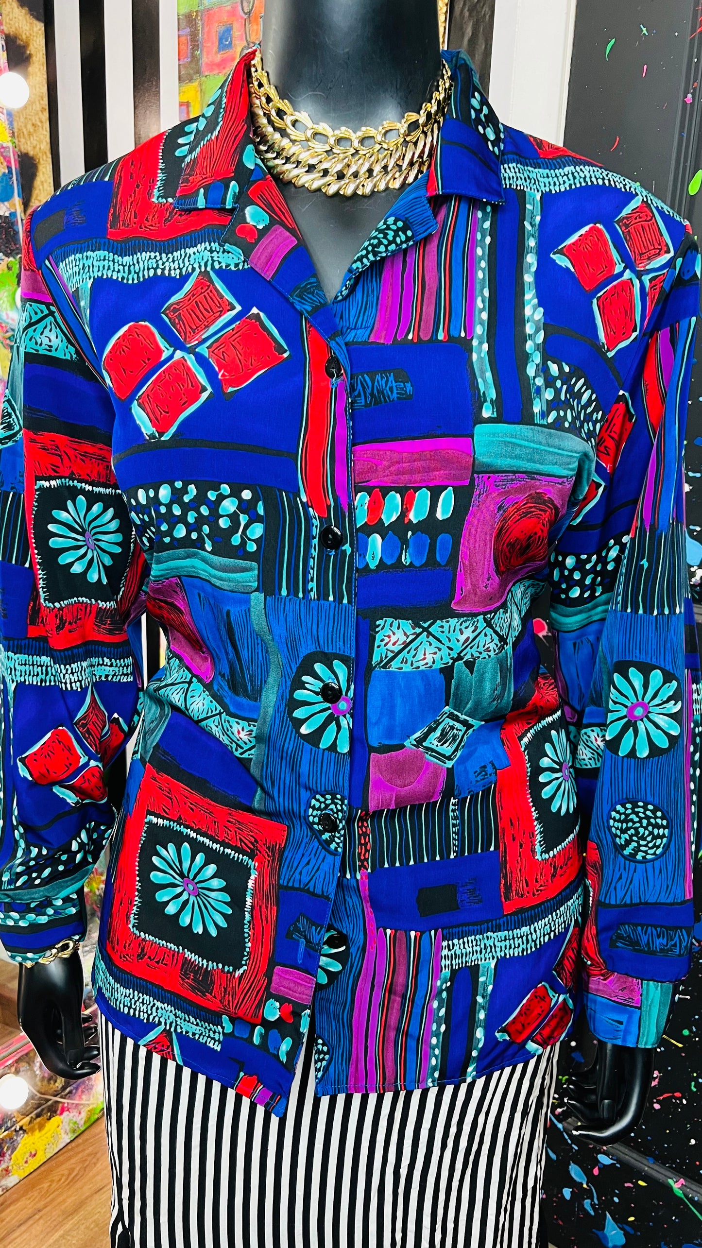Vintage Abstract 90’s Blouse (20)