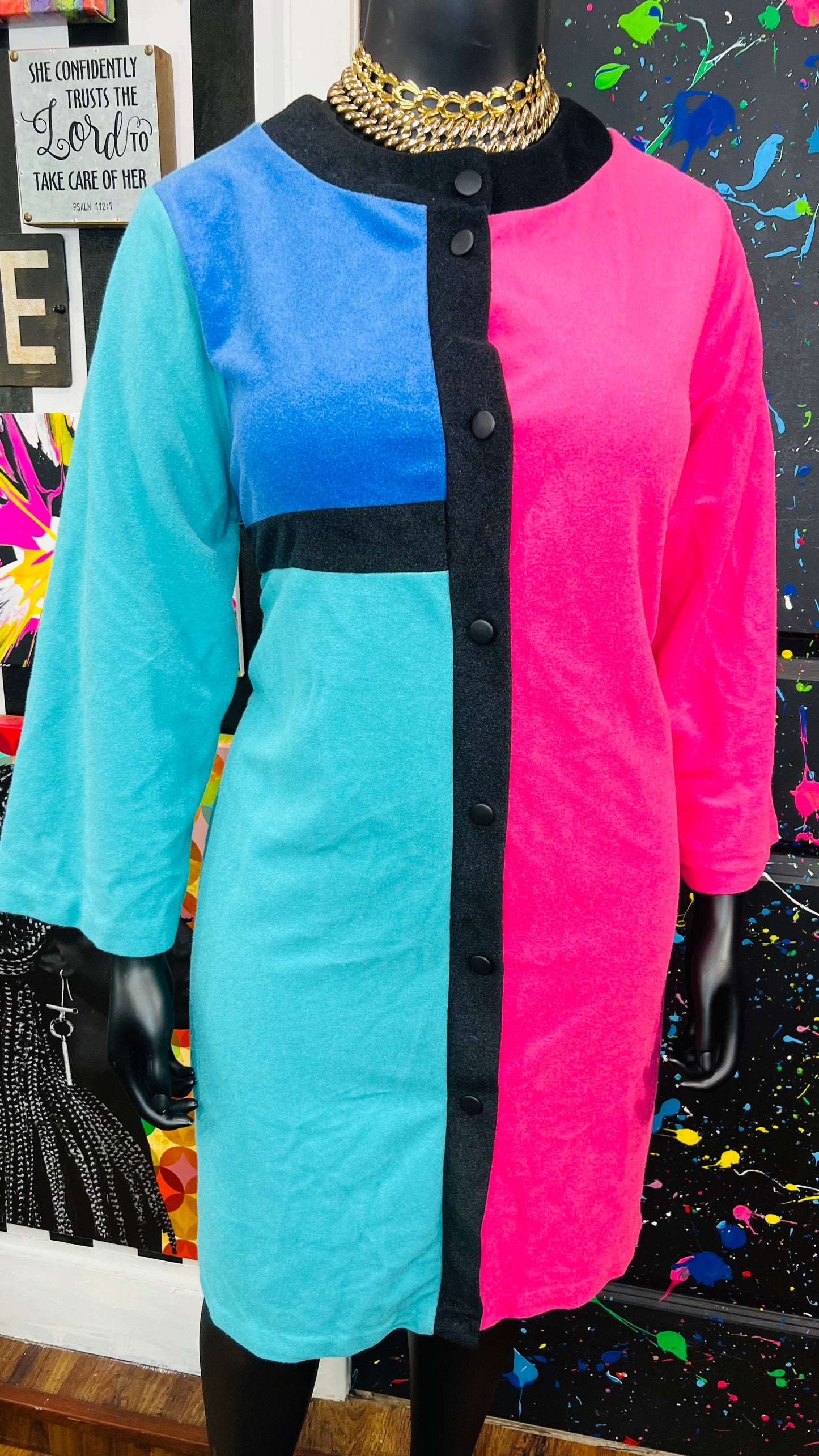 Vintage Colorblock Dress (20)
