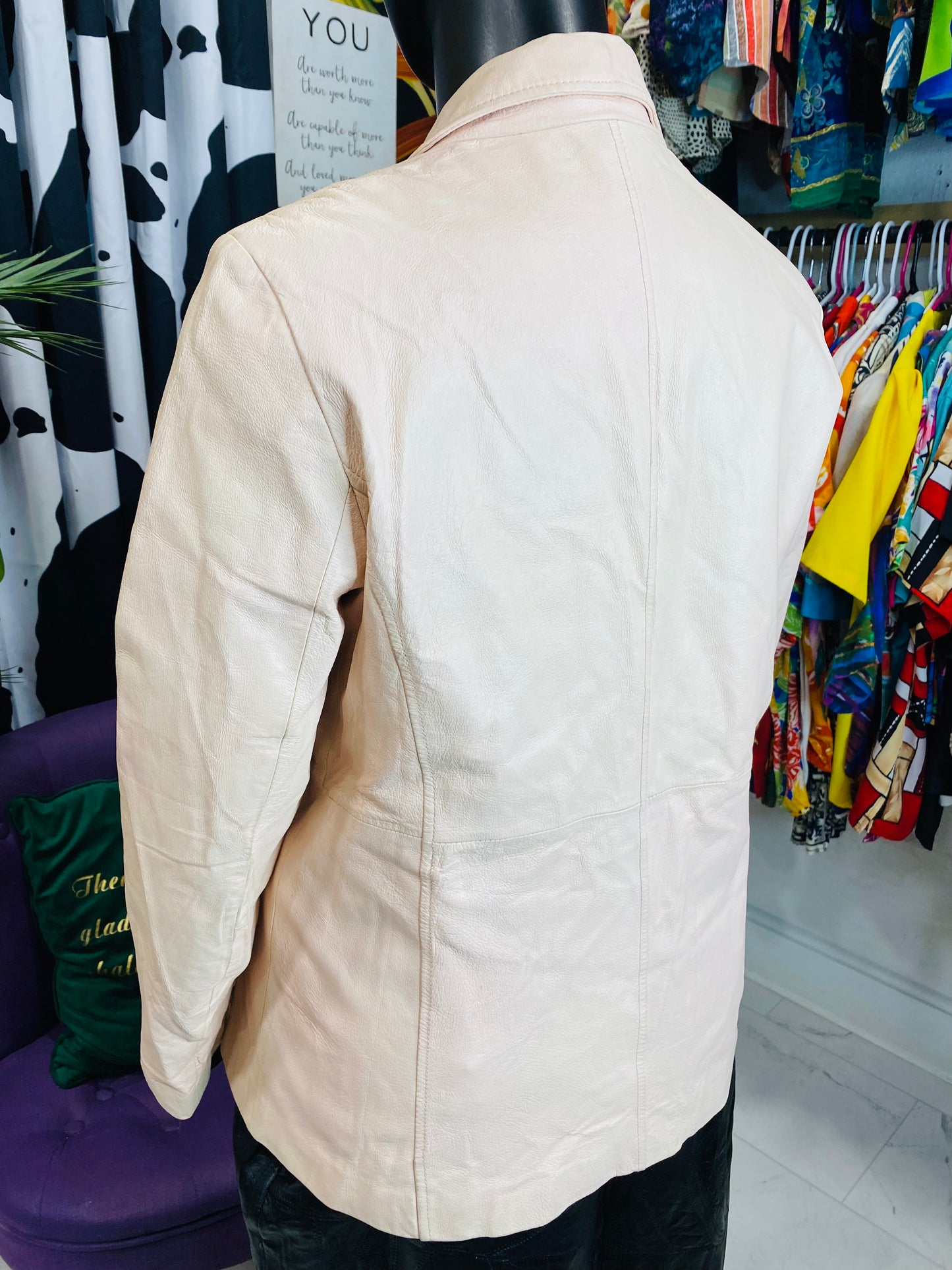 Vintage 100% Pink leather Jacket