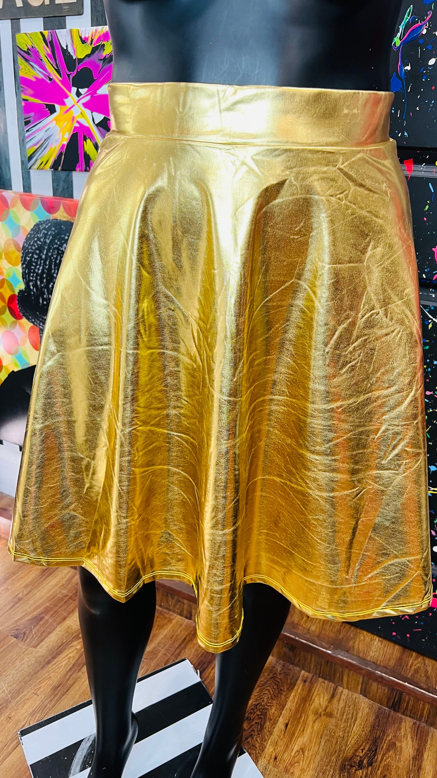 Metallic Gold Skirt w/ Pockets (22)