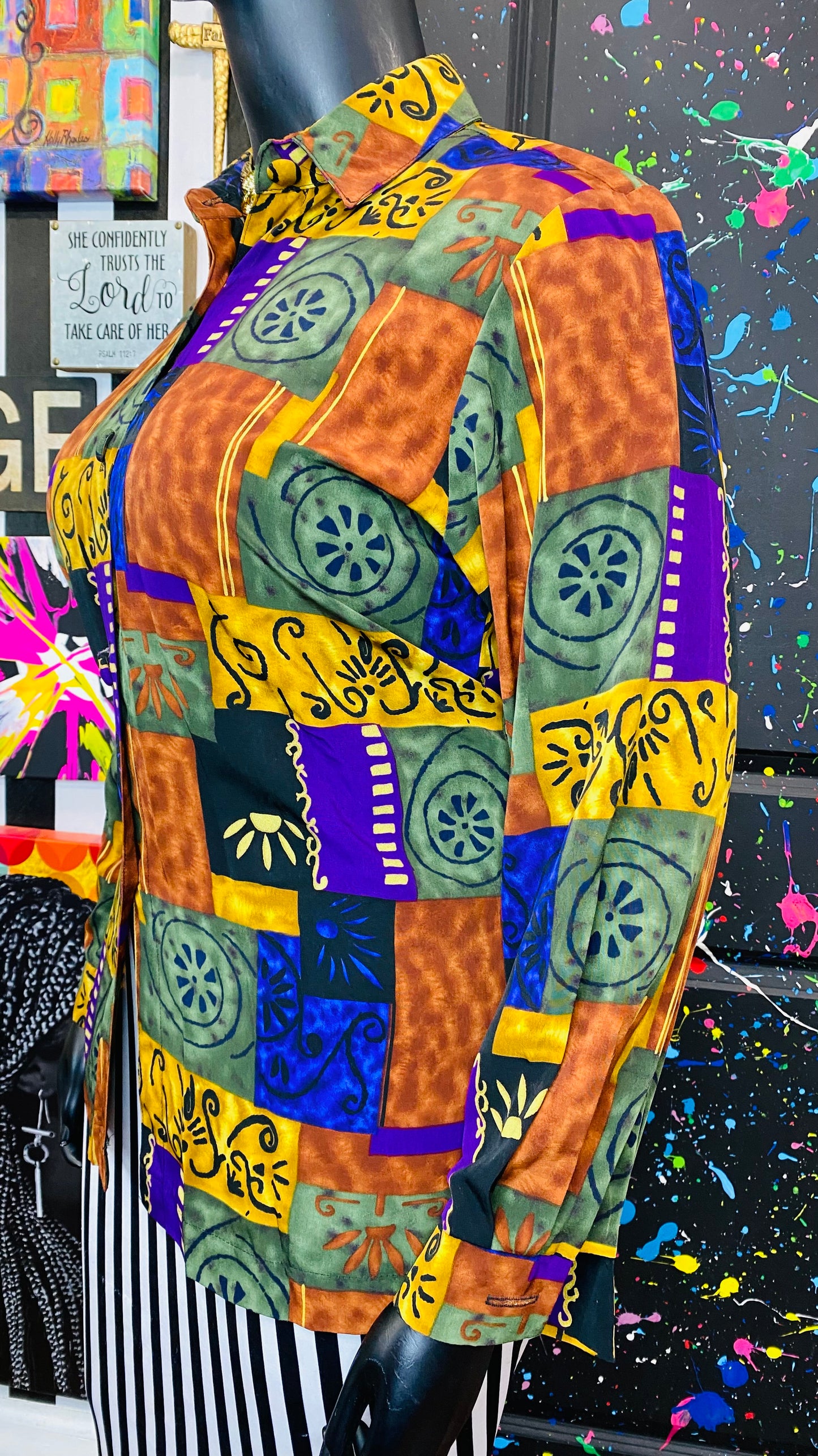 Vintage Abstract Blouse (12/14)