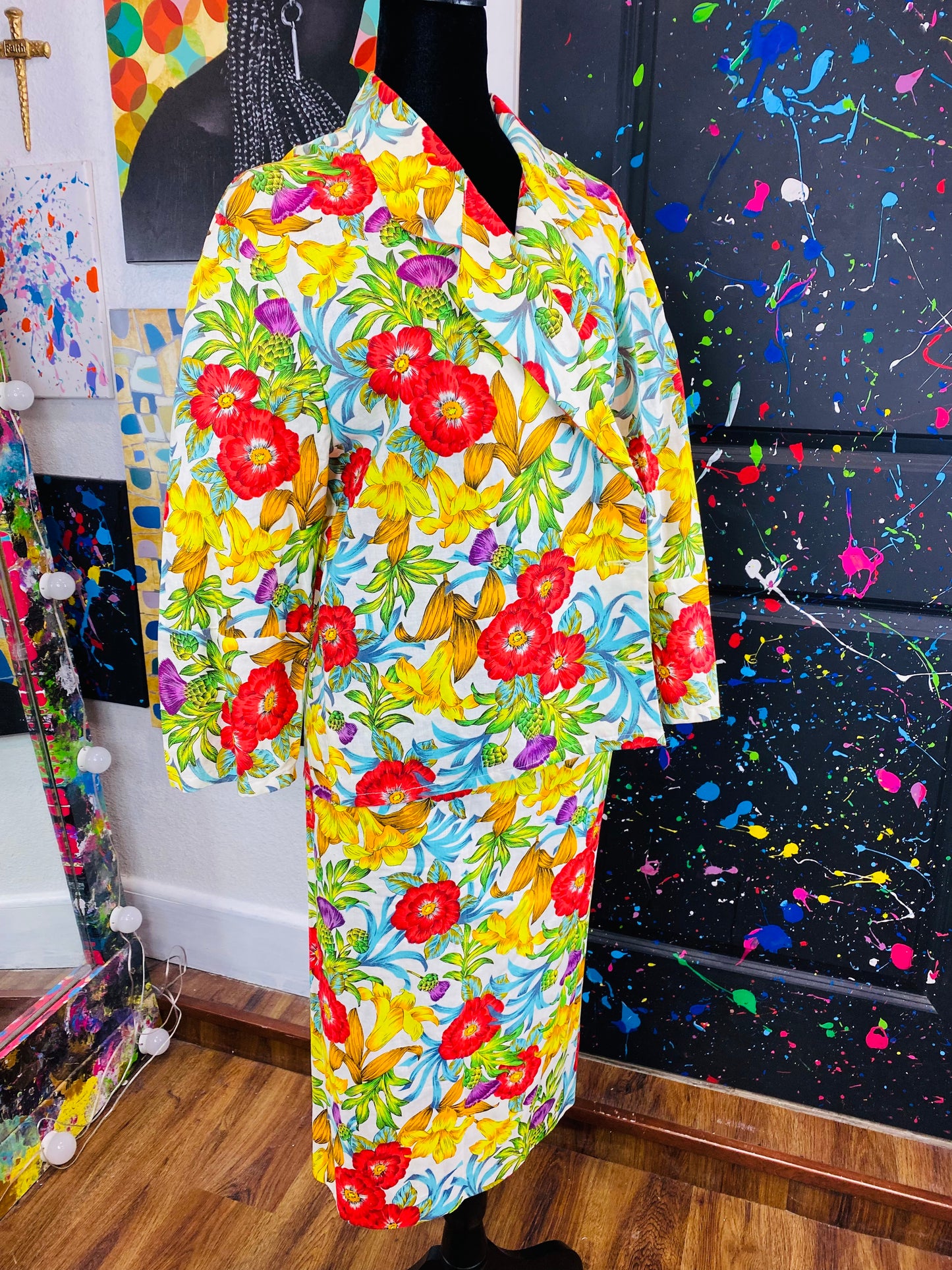 Vintage Floral 2 piece skirt set