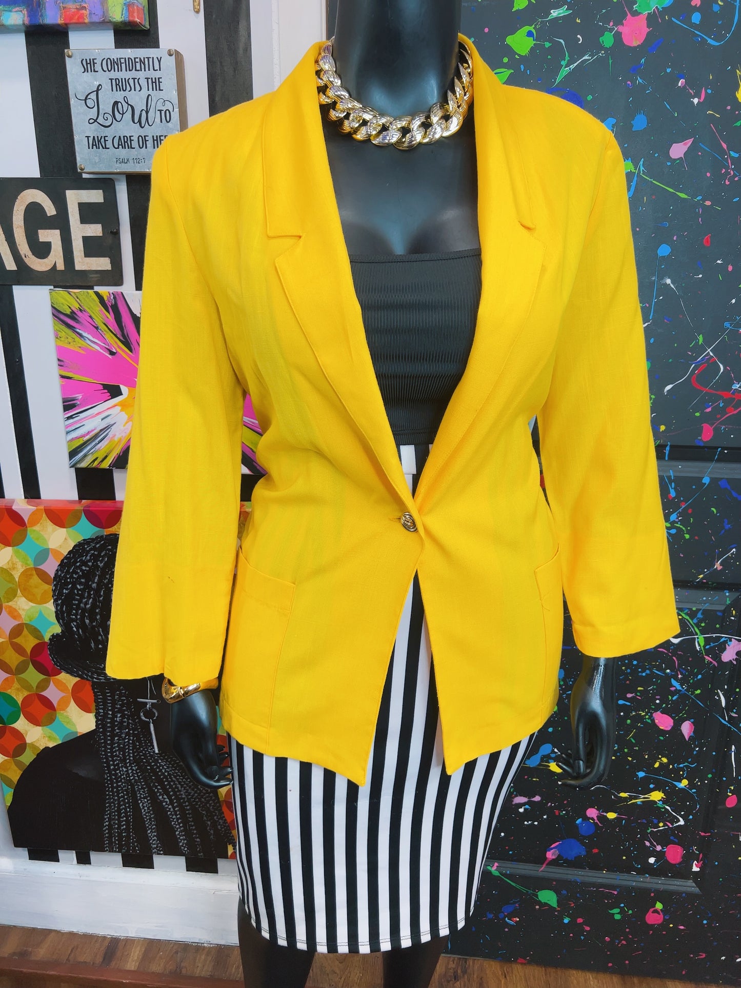 Vintage Yellow Blazer (16)