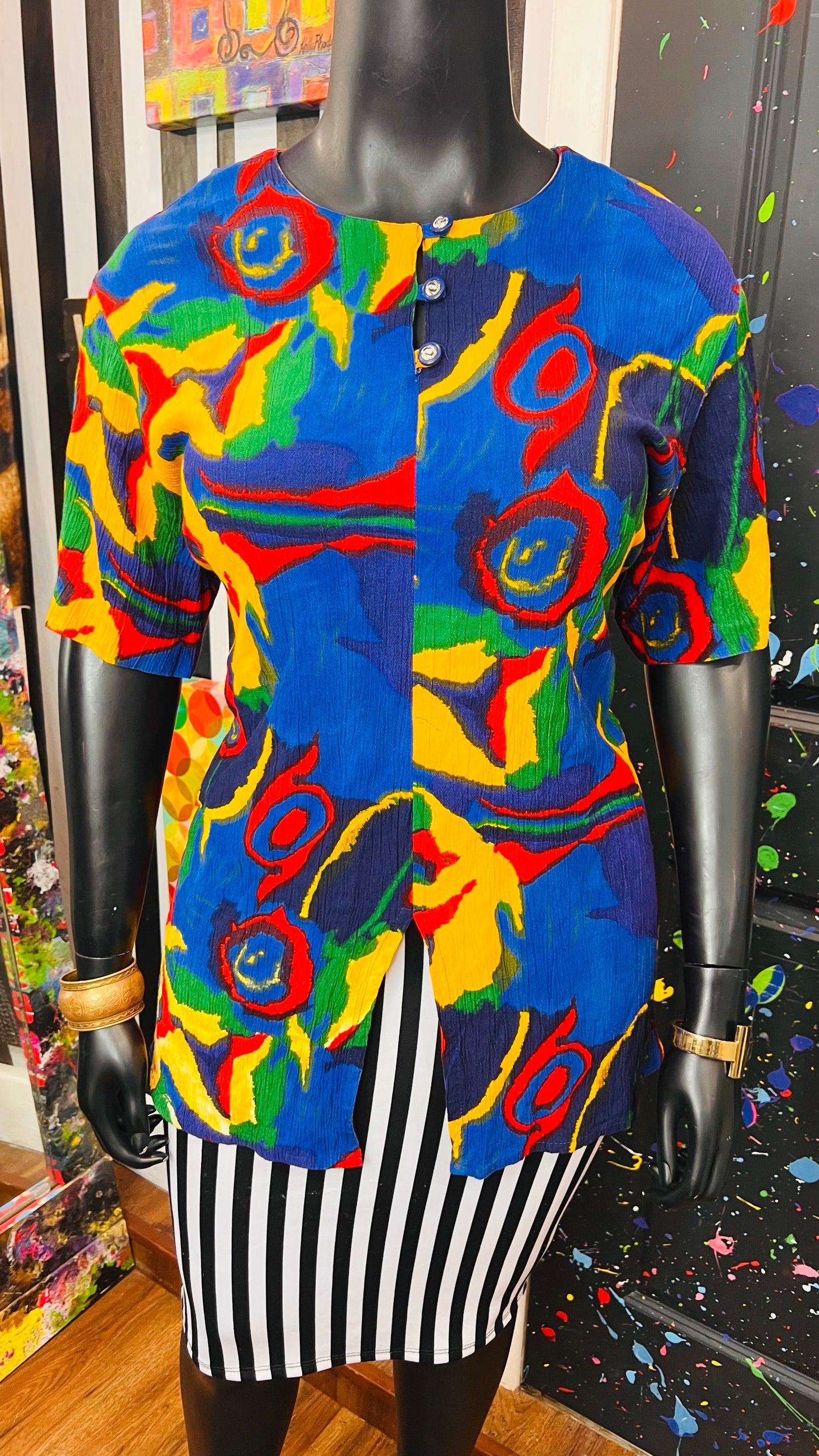 Vintage CM Shapes Rayon Blouse (20)