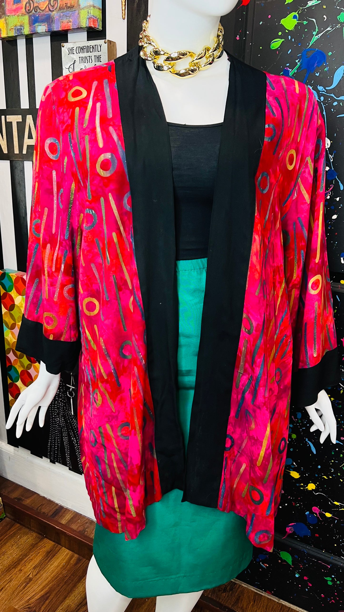 Rayon Abstract Duster (OS)