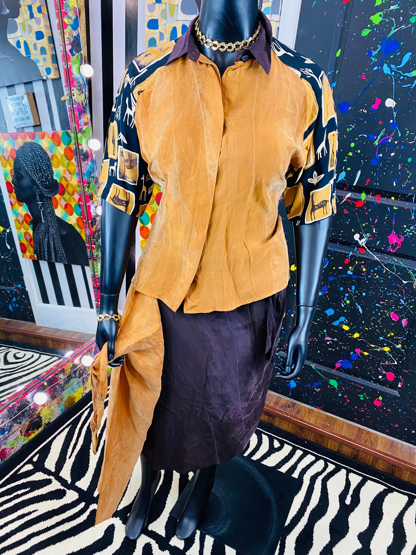 Vintage A.K.F 2 piece Skirt Set