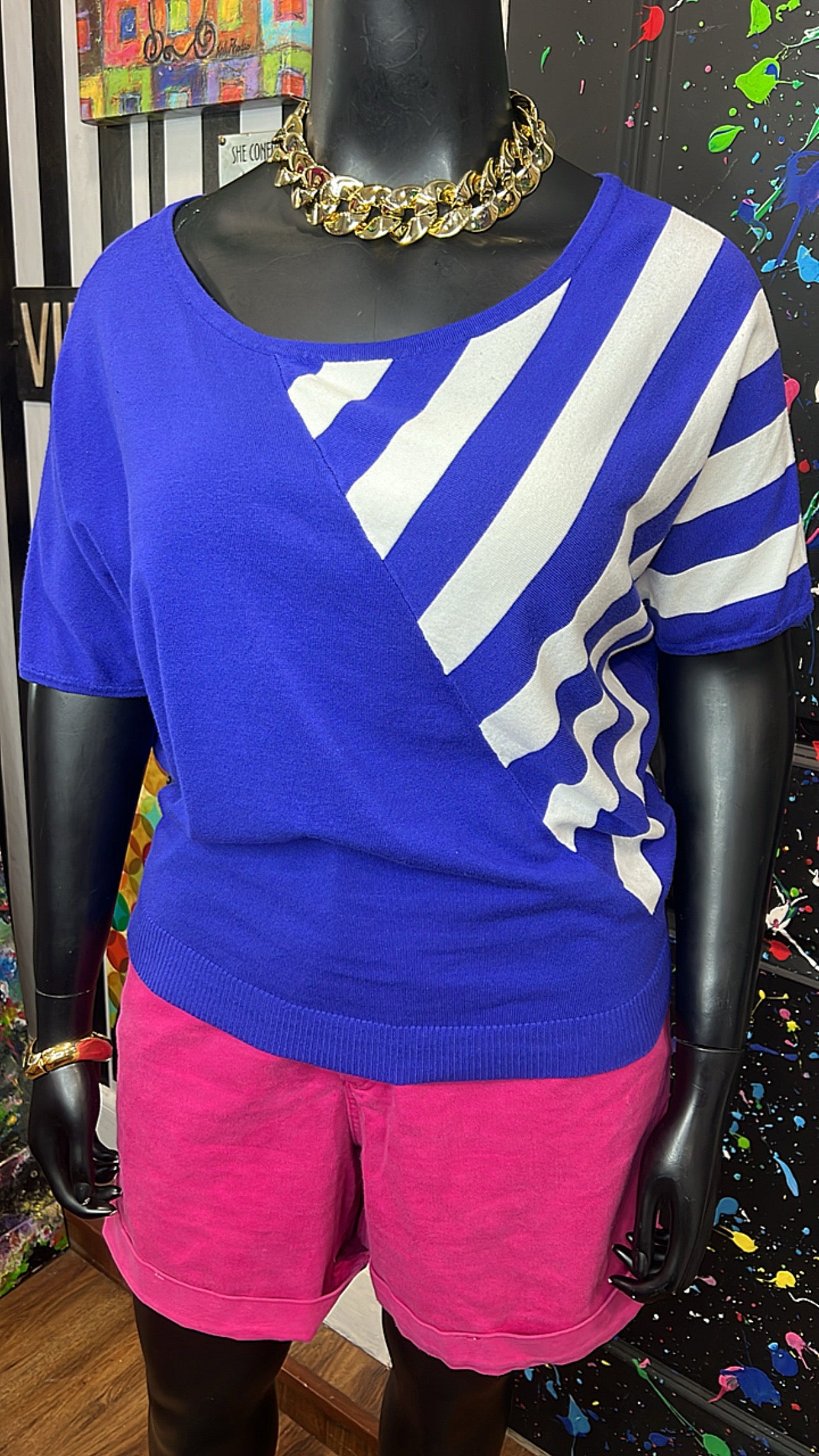 Striped Purple & White Blouse (22)