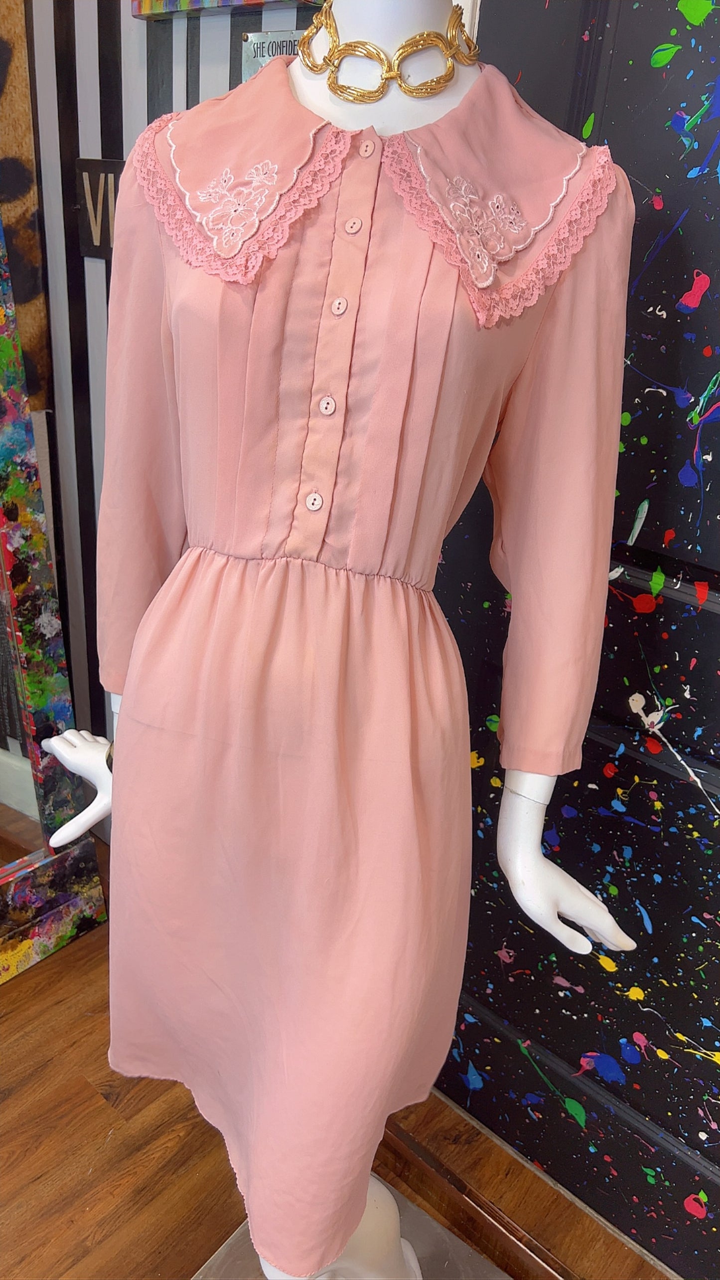 Vintage Blush Pink Dress (14)