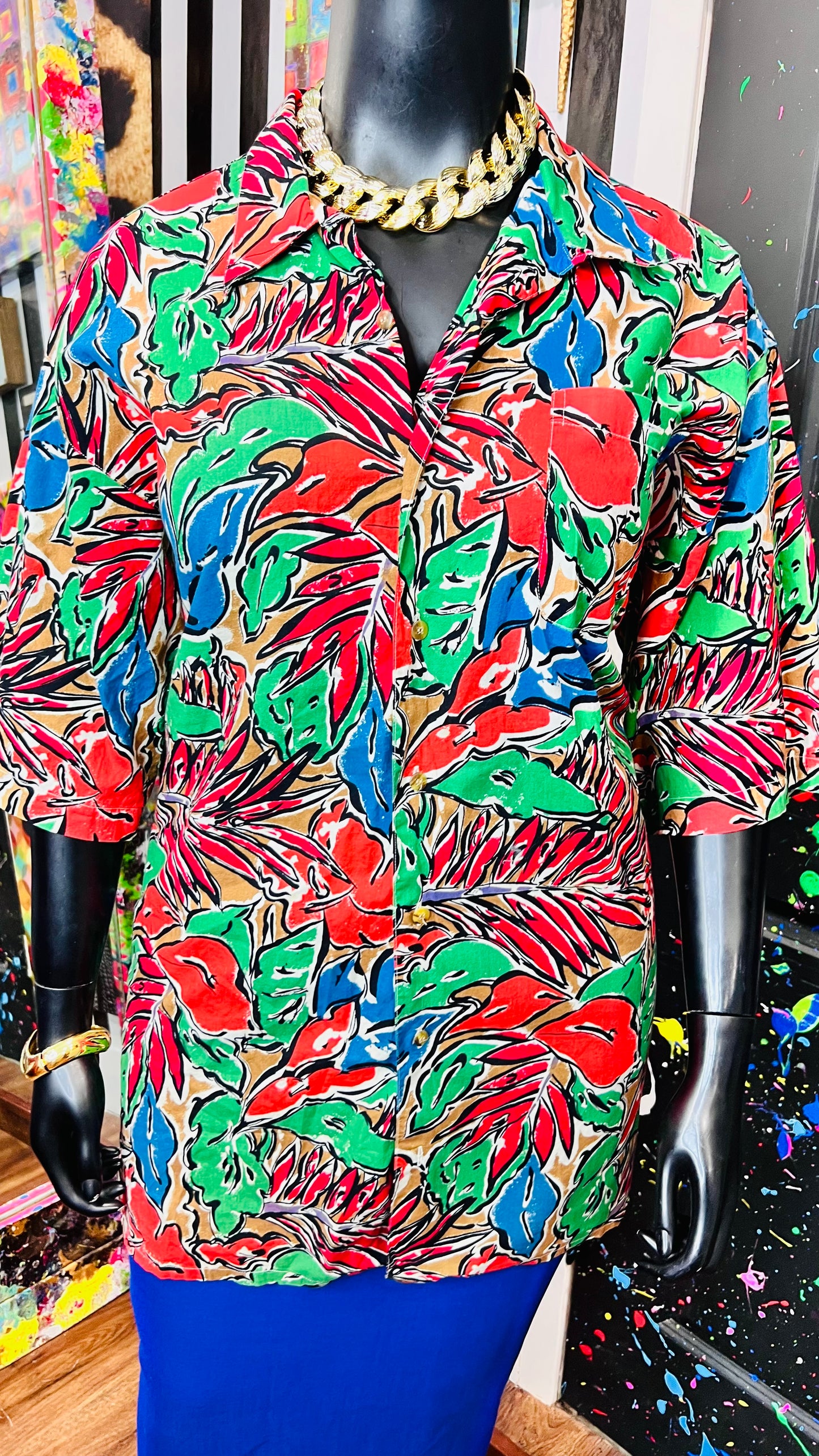 Vintage 80’s Bold Floral Blouse (22)