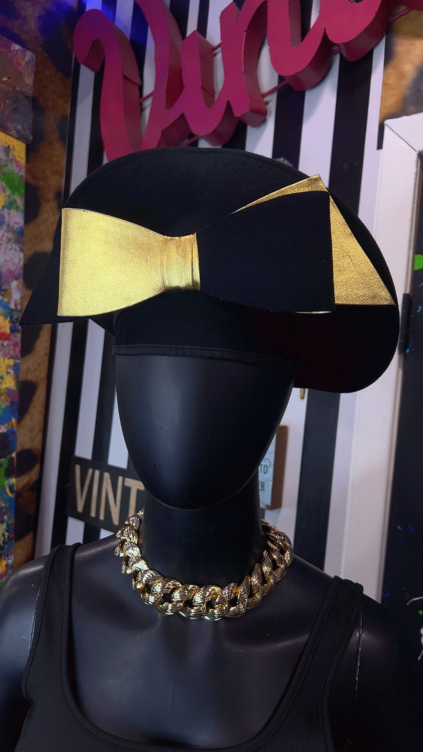 Vintage Gold & Black Jack McConnell Boutique Hat