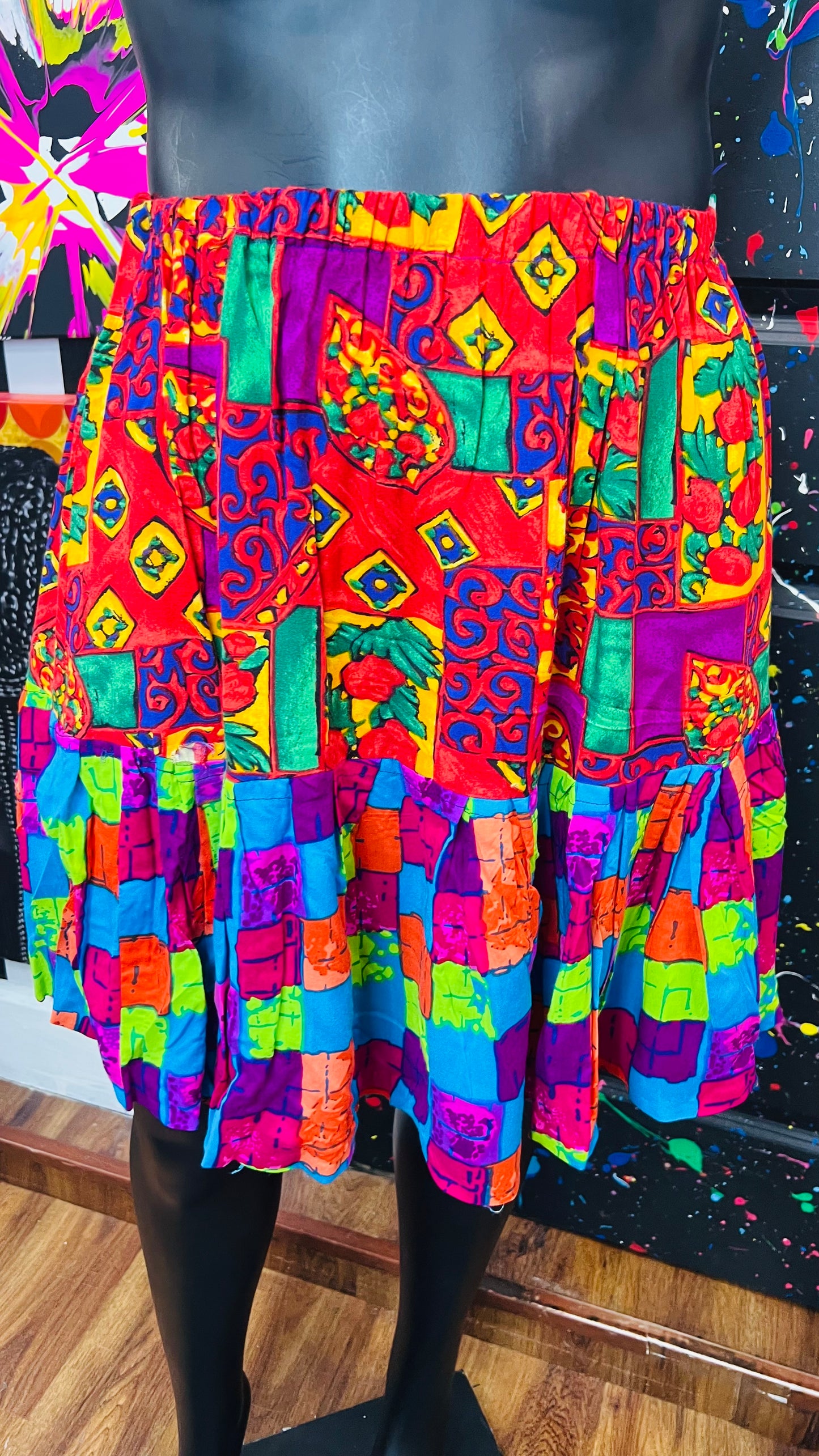 Vintage Mix Print Skirt (12/14)