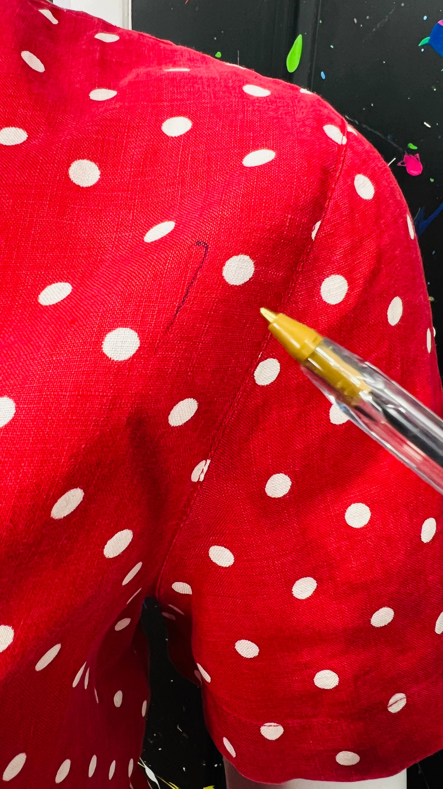Vintage Ralph Lauren Red & Black Polka Dot Blouse