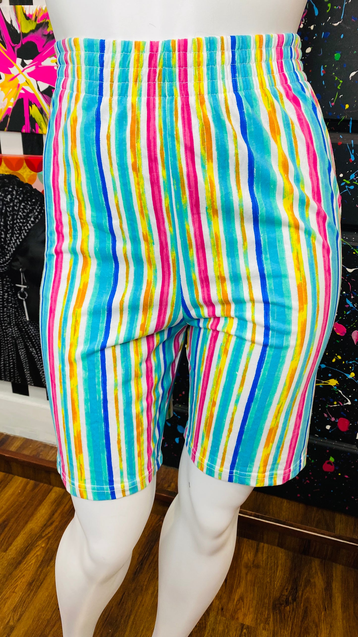 Vintage Cotton Striped Shorts (26/28)