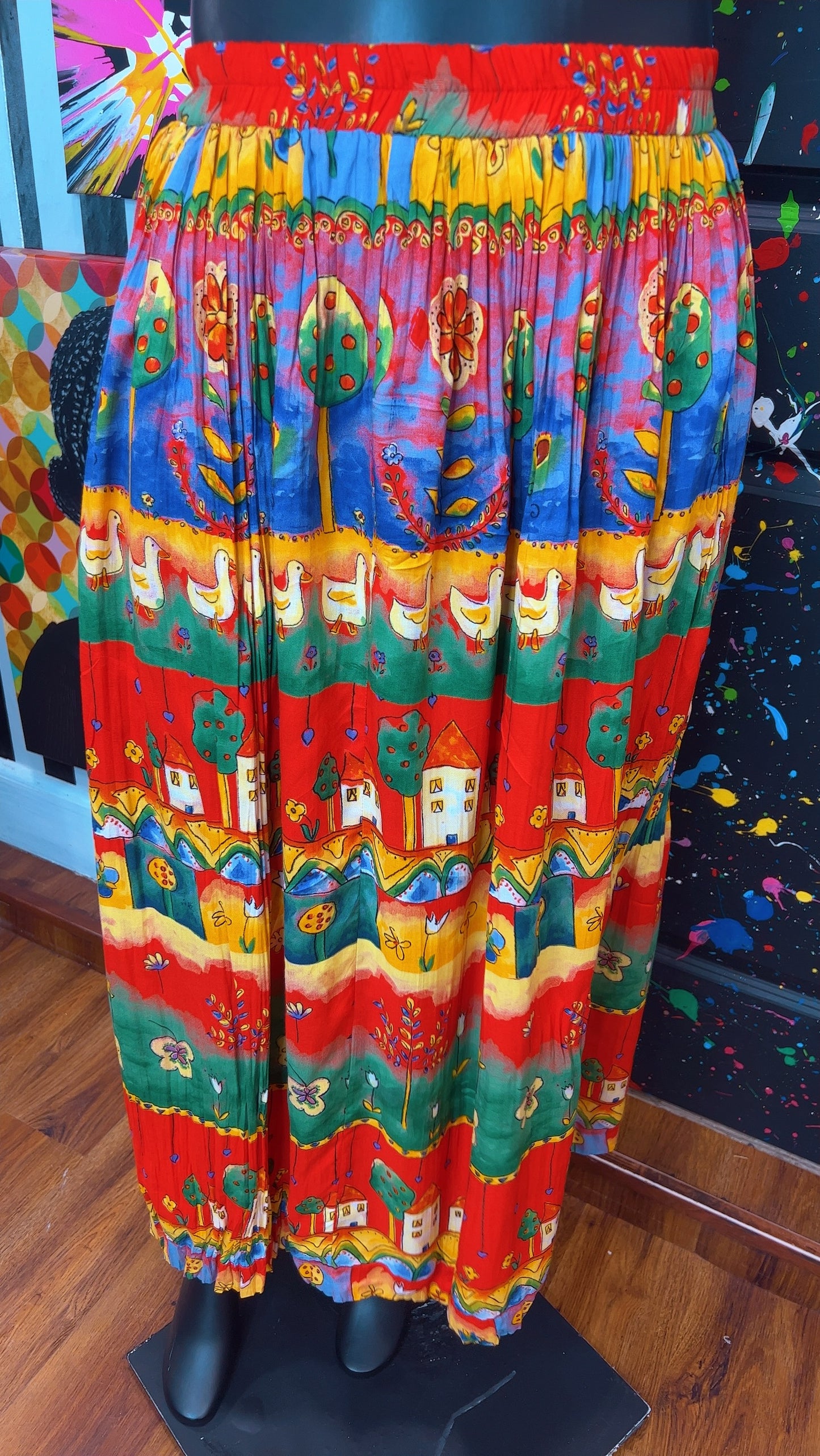 Vintage Rayon ‘Neighborhood’ Skirt (18/20)