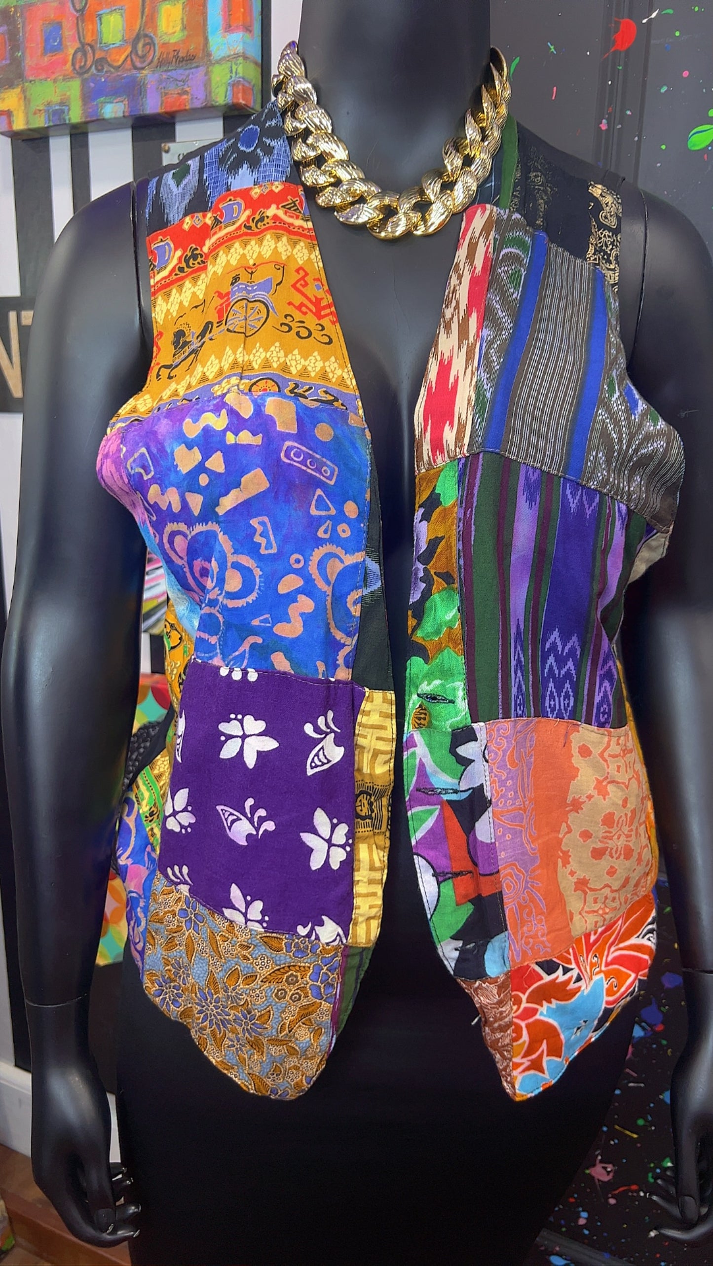Vintage Reversible Rayon Vest (14)