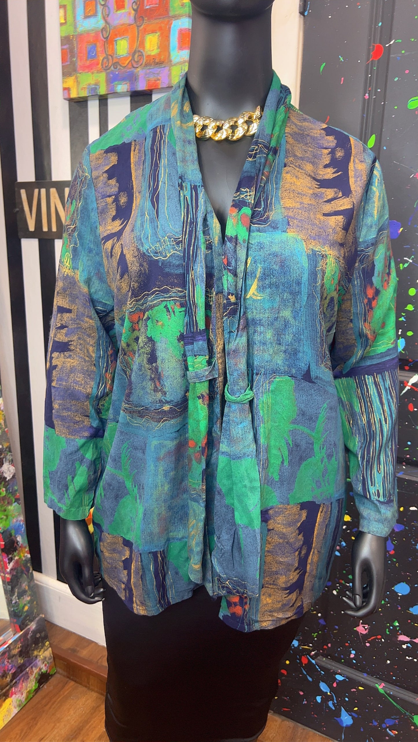 Vintage Abstract Light Weight Duster (22)