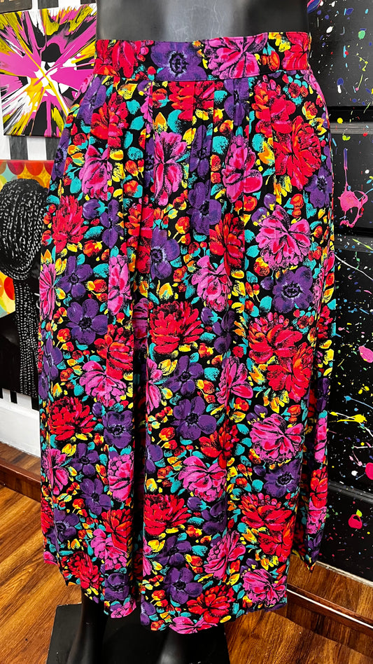 Vintage Floral Rayon Skirt (20)