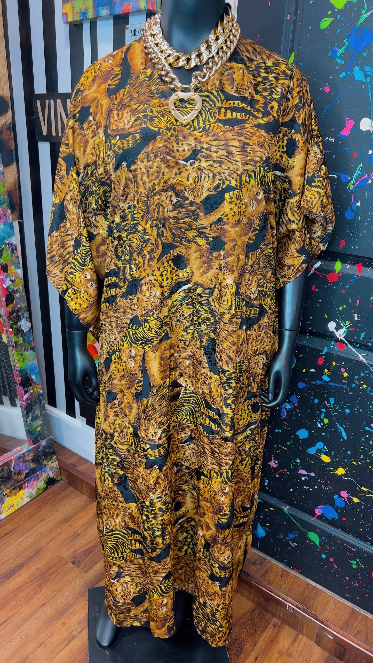Vintage Animal Print Kaftan (OS)