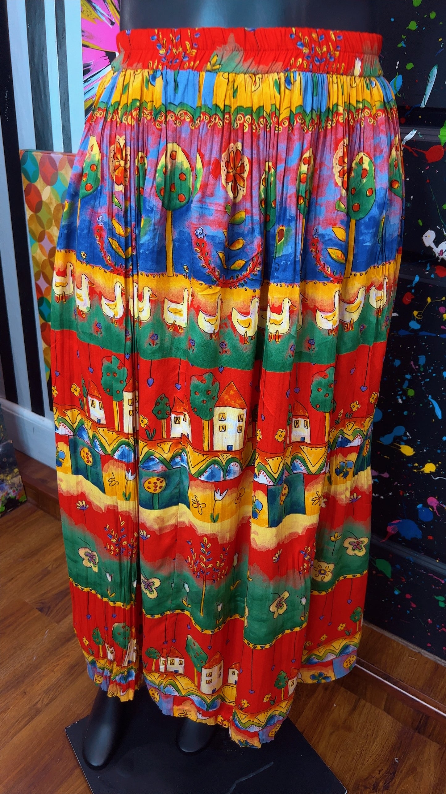 Vintage Rayon ‘Neighborhood’ Skirt (18/20)