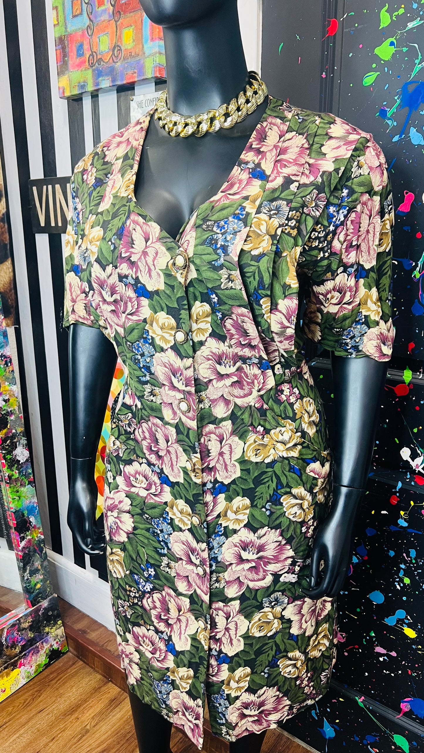 Vintage Floral Rayon Dress (22)