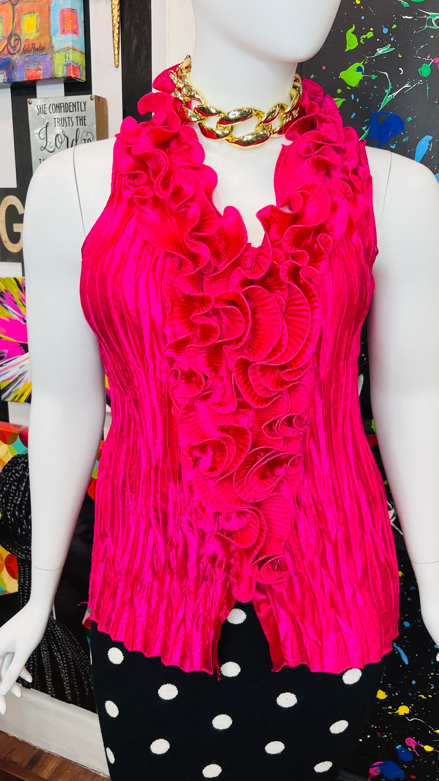 Vintage Y2K Pink Sleeveless Blouse (18/20W)