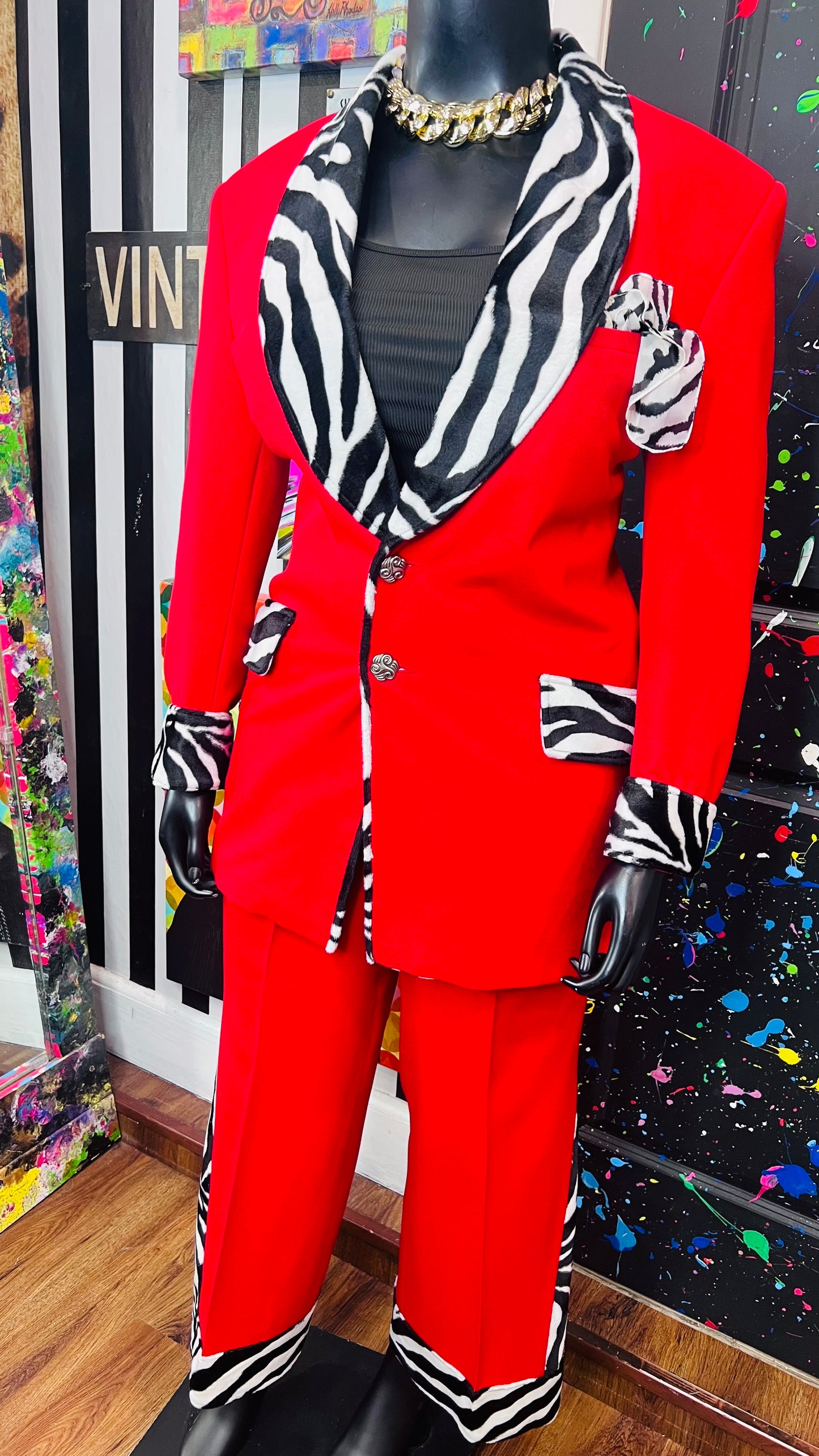 Red & Zebra Pants Suit (16)