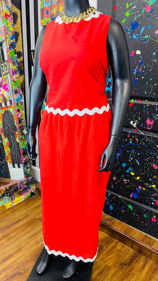 Red & White Skirt Set (14)