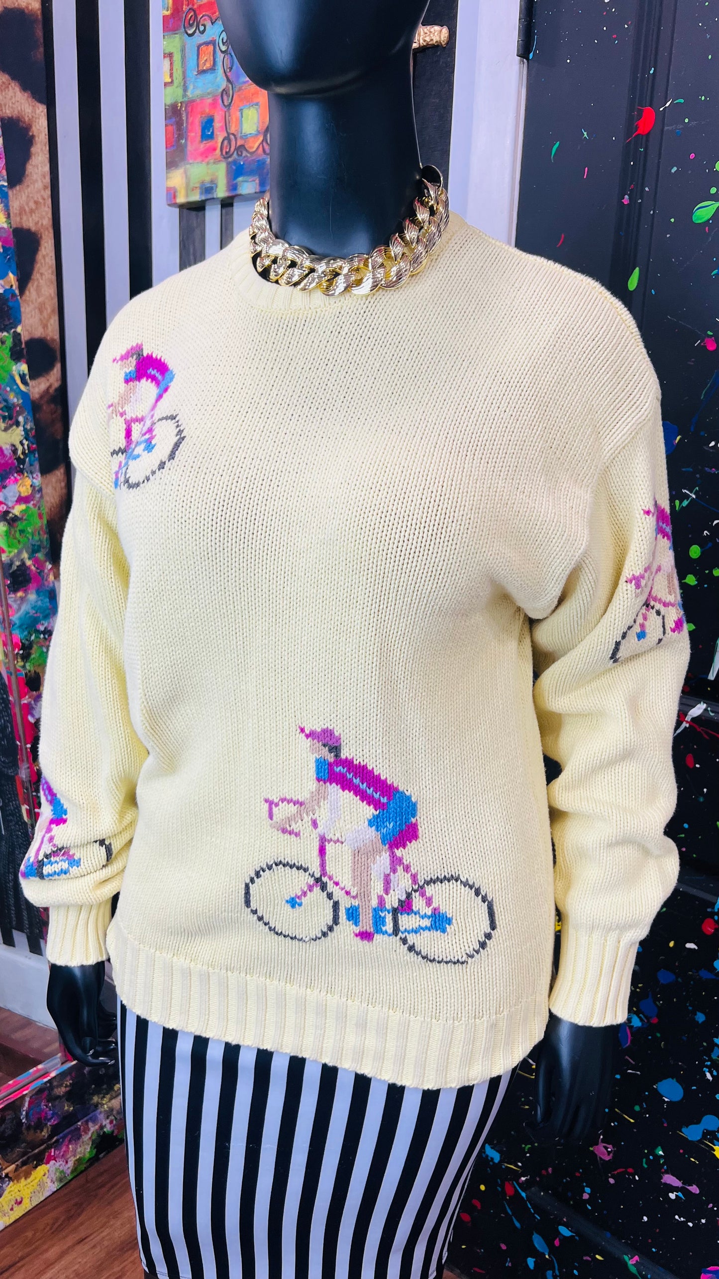 Vintage Knit Bicycle Sweater (16)