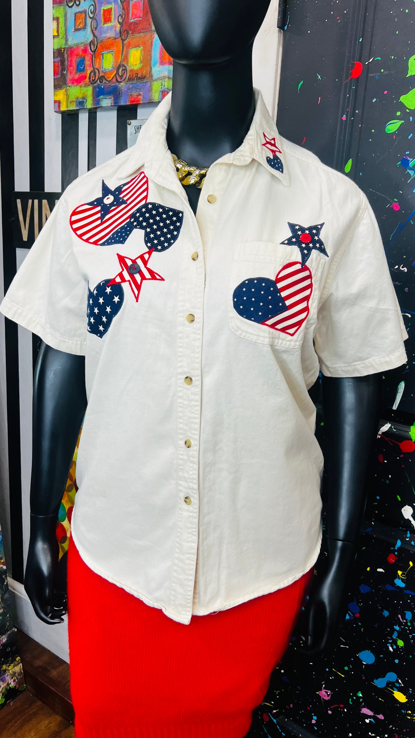 Vintage American Flag Blouse (16)