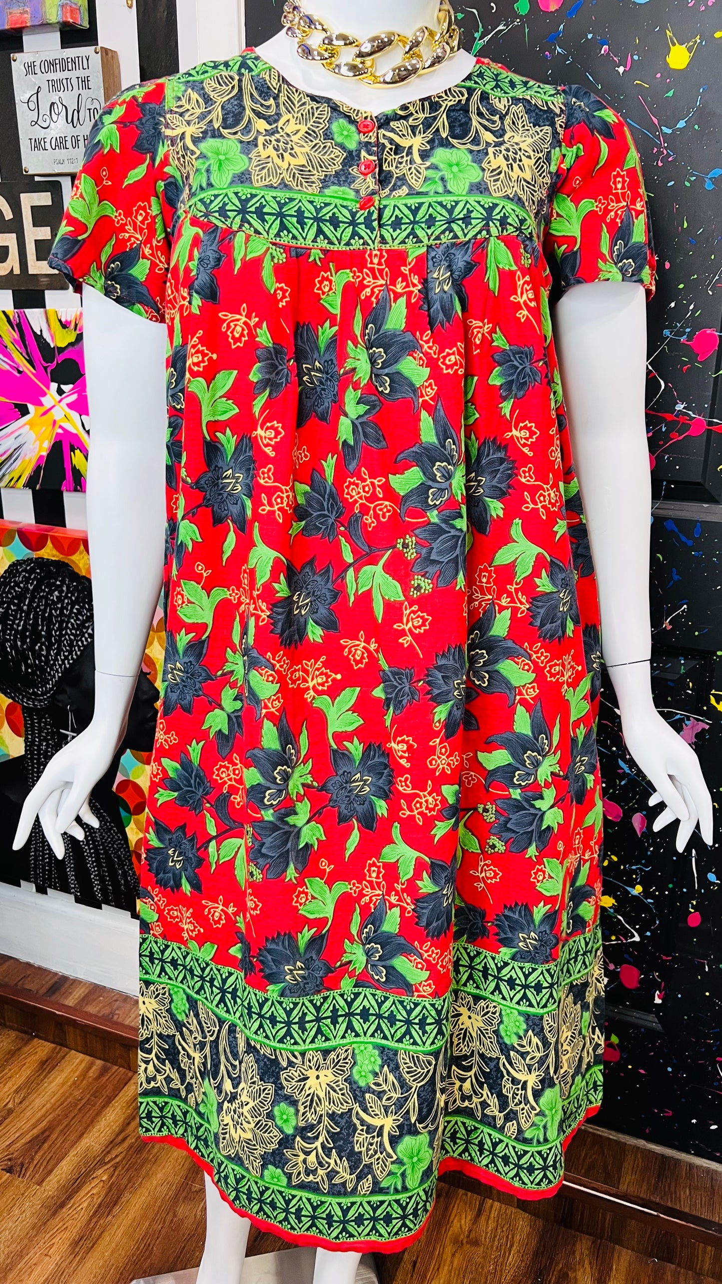 Vintage Floral House Dress (14)