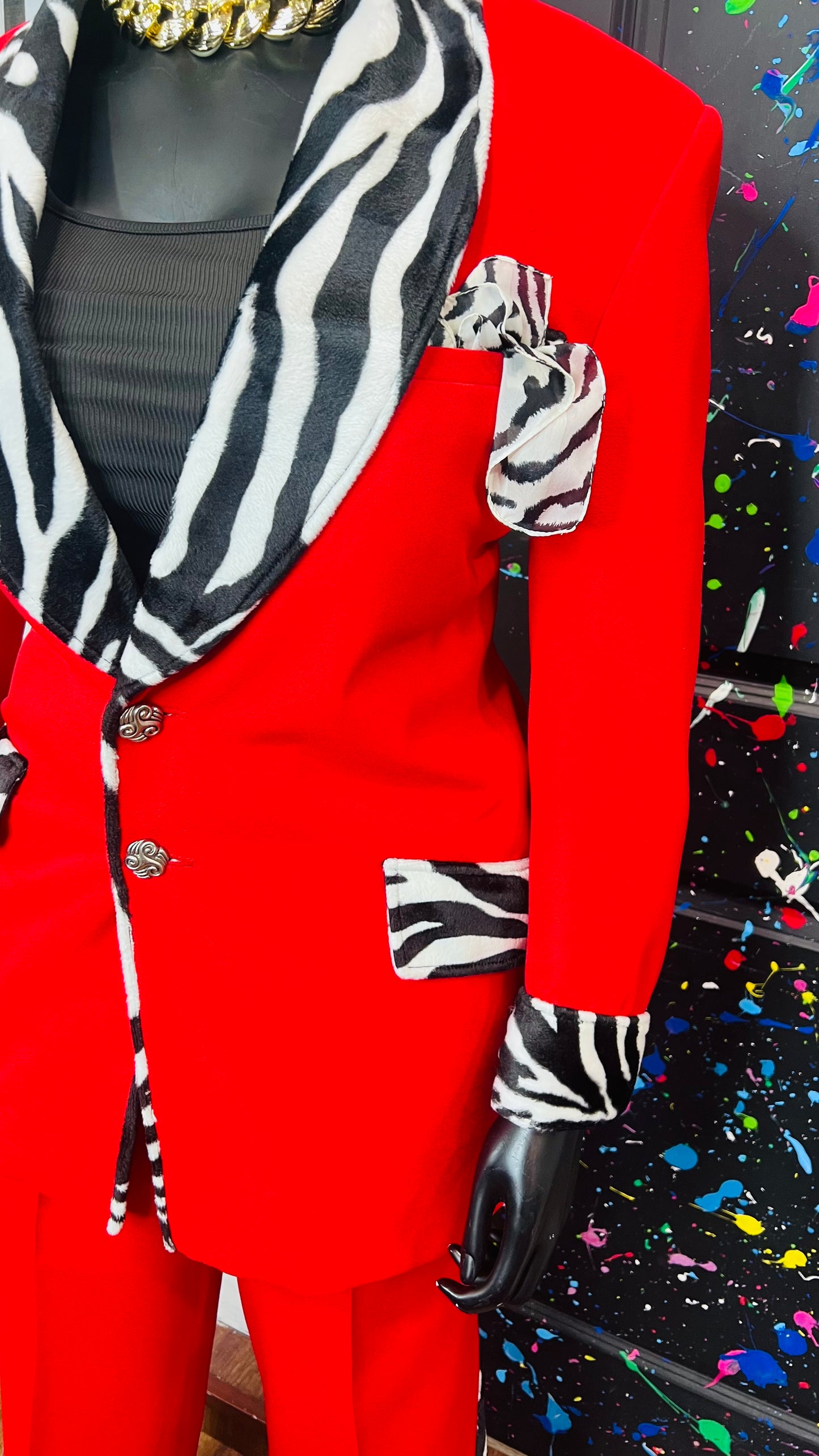 Red & Zebra Pants Suit (16)