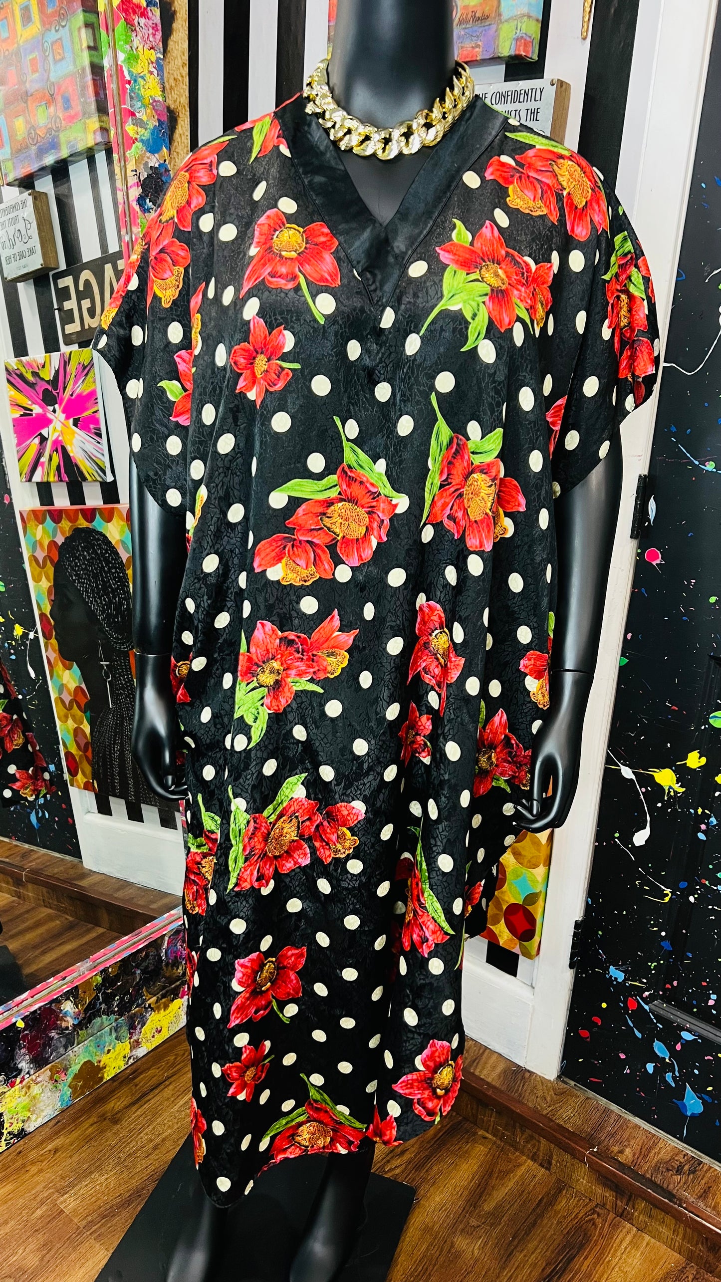 Vintage Polka Dot Kaftan (OS)