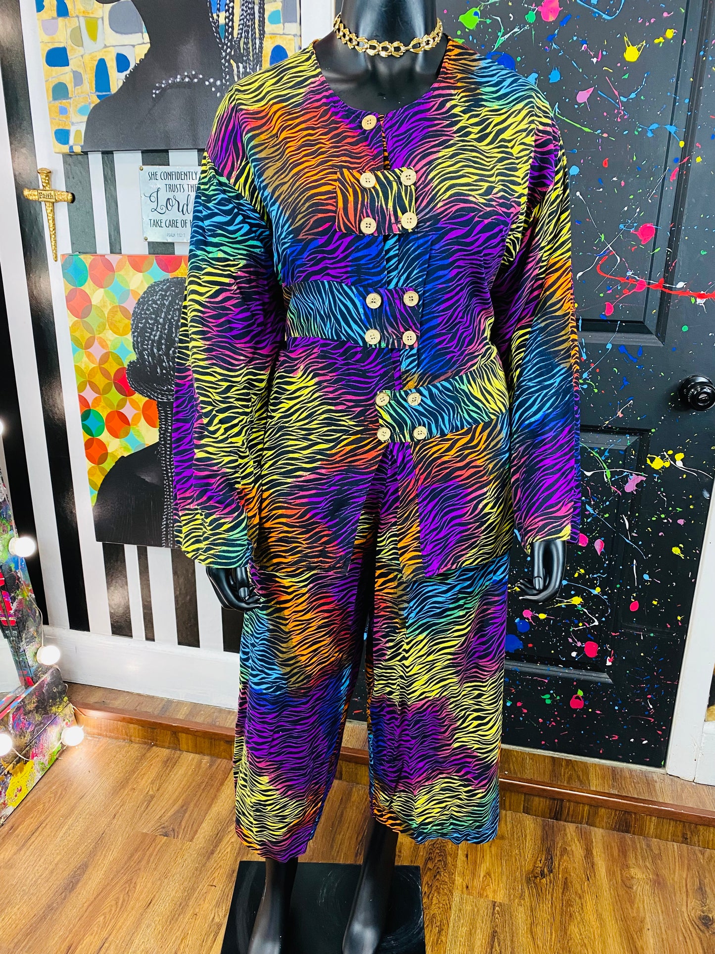 Vintage Kalidaz 2pc Pants Set