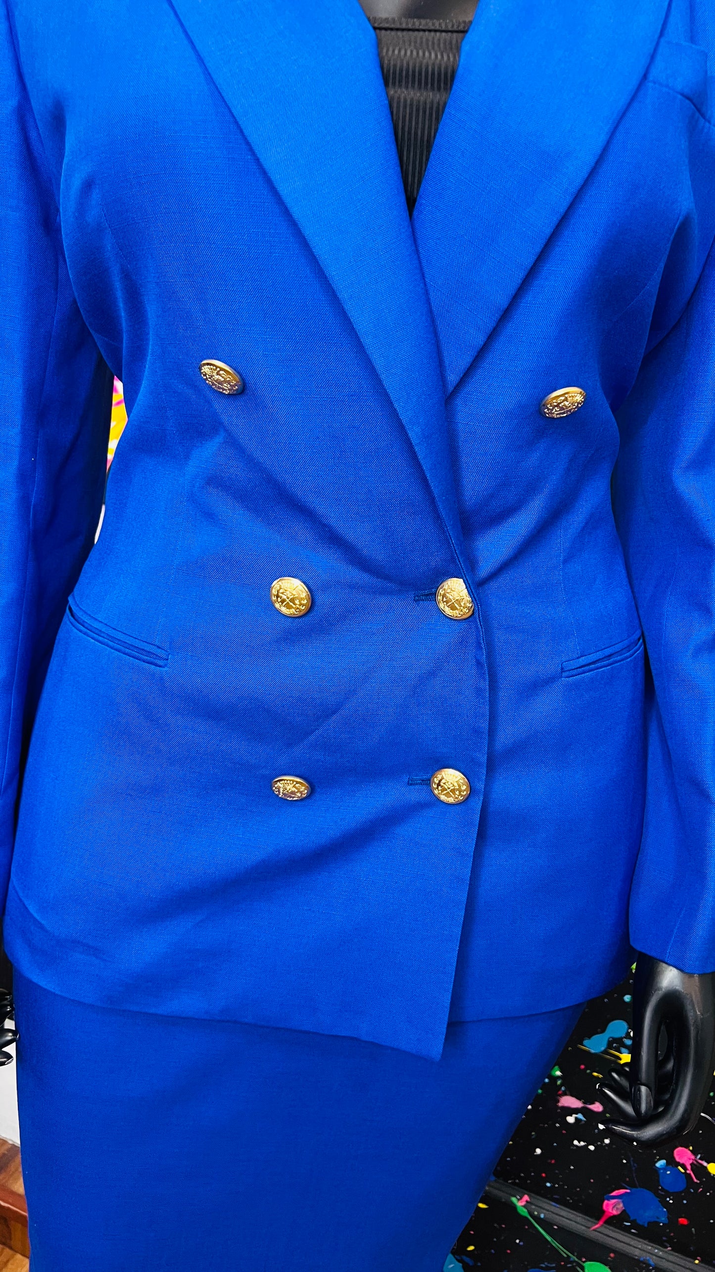 Vintage Cobalt Blue Skirt Suit (16)