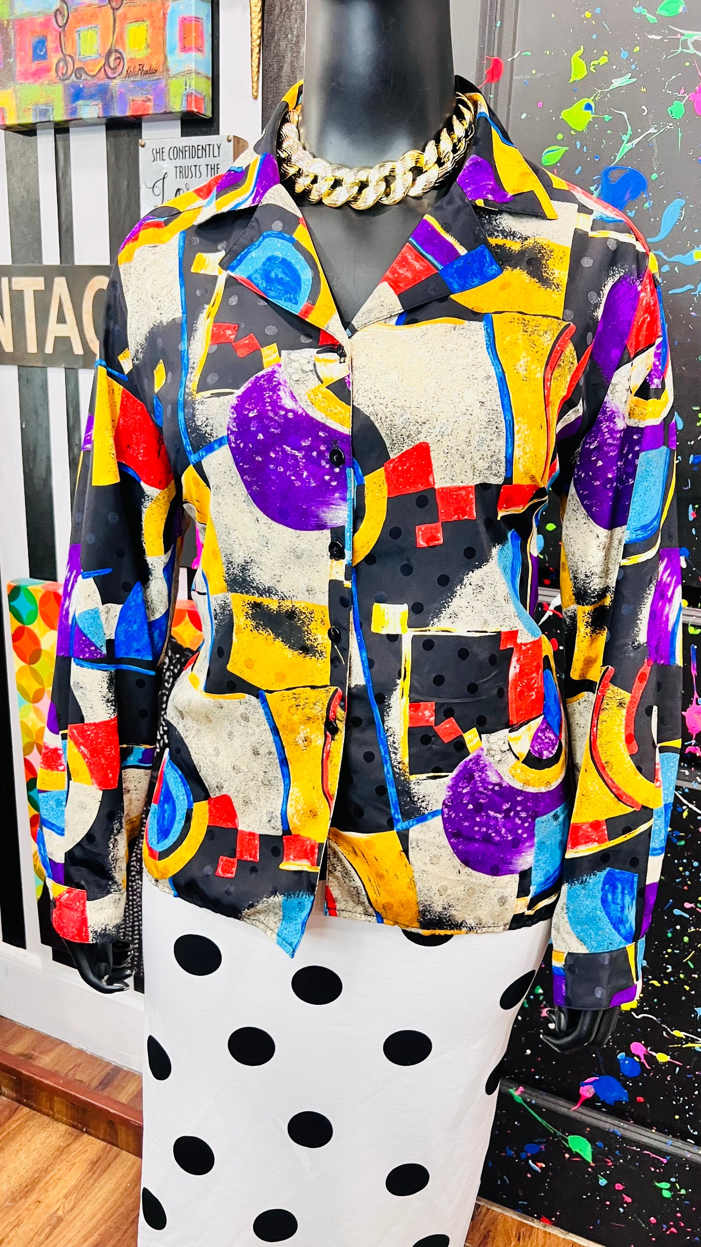 Vintage 90’s Abstract Blouse (20)