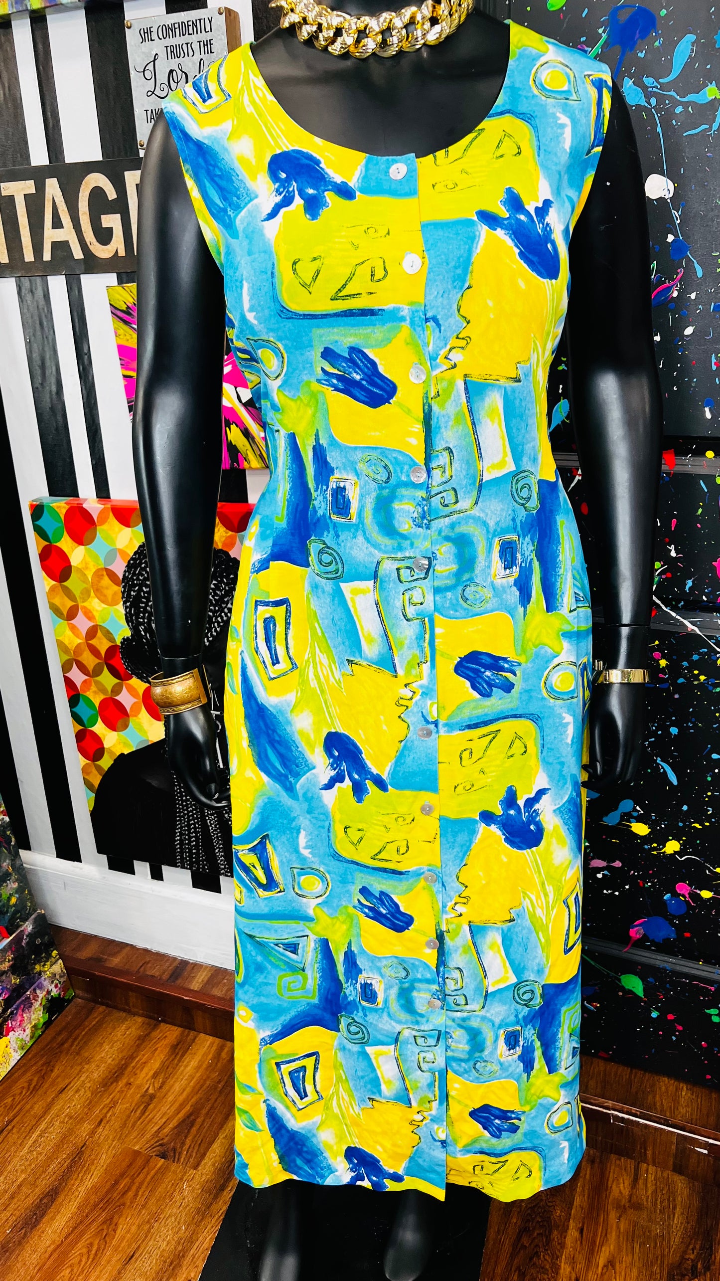 Vintage Abstract Sleeveless Spring Dress (18)