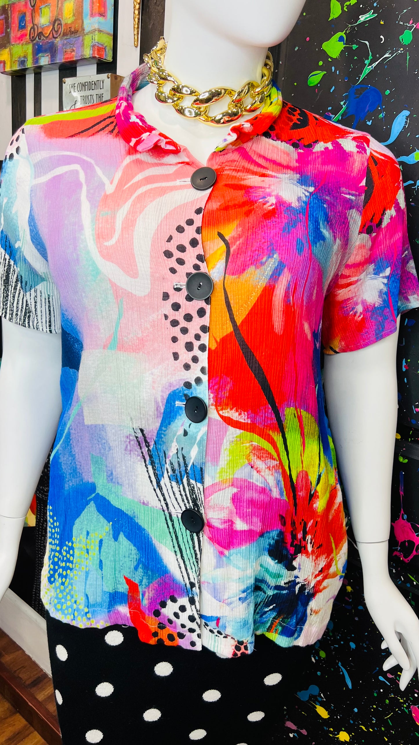 Abstract Print Blouse(18)
