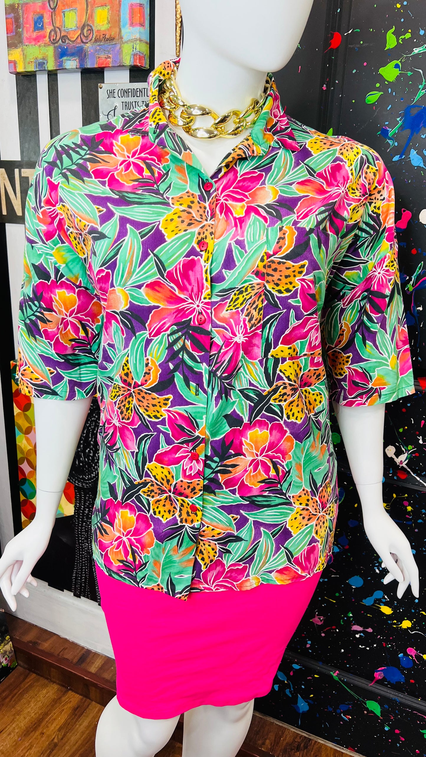 Vintage Cotton Safari Blouse (24/26)