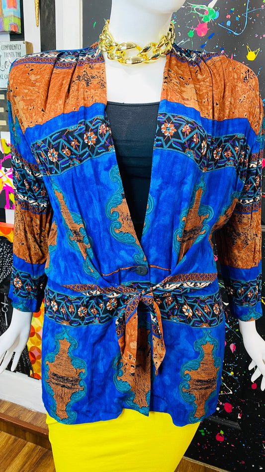Vintage Abstract Rayon Blazer (16)