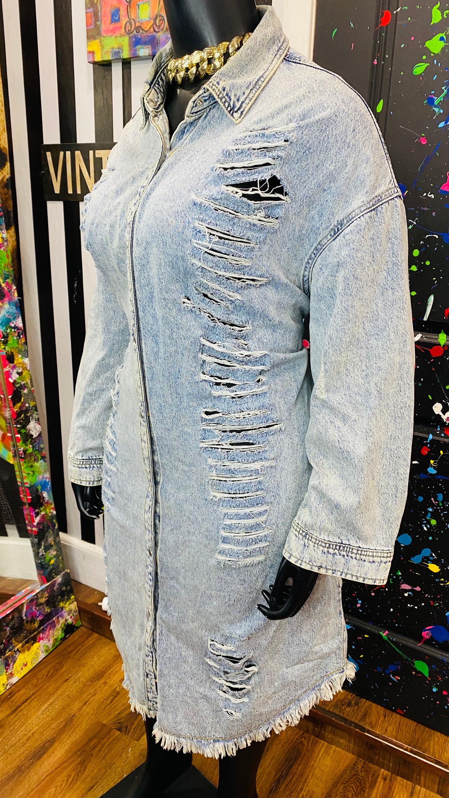 Distressed Denim Duster/Dress (24)