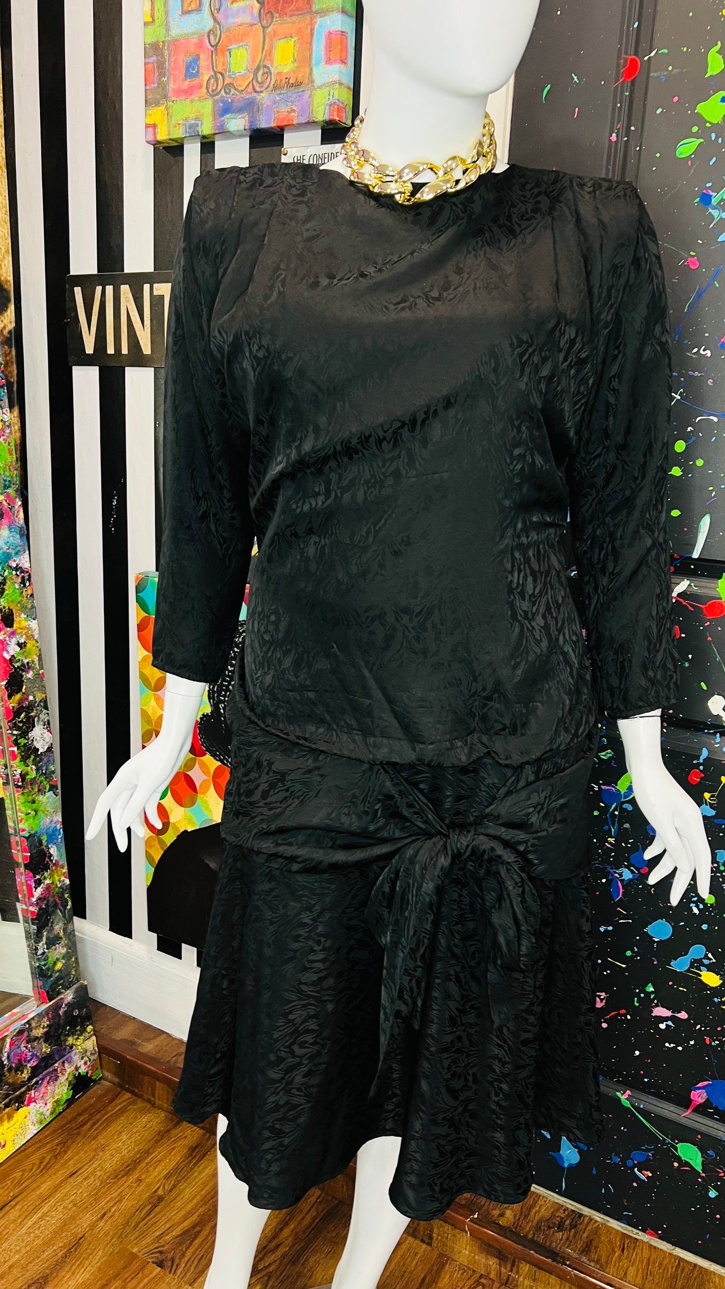 Vintage Black 80’s/90’s Dress (16)