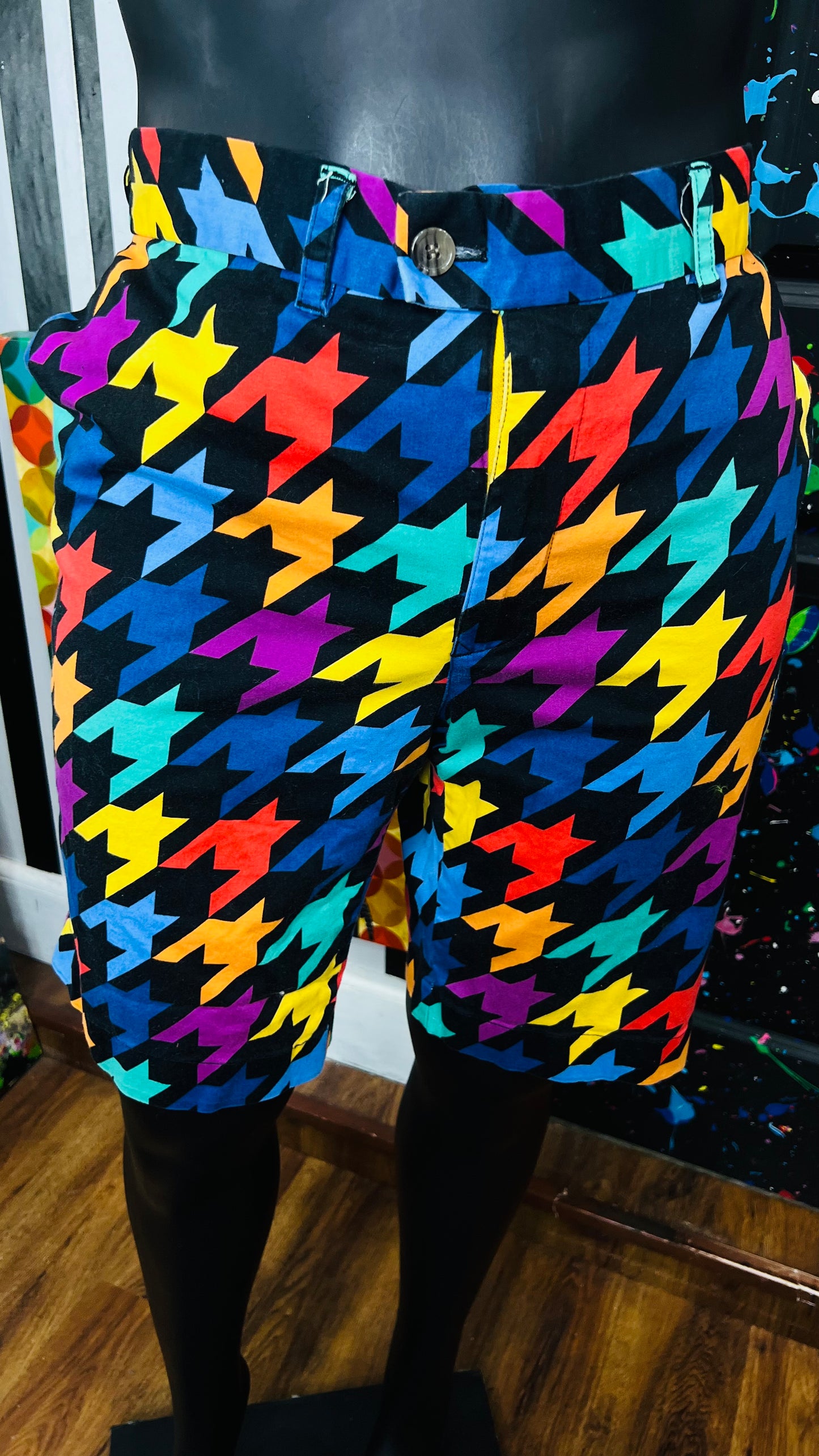 Vintage Inspired Color Block Shorts (14)