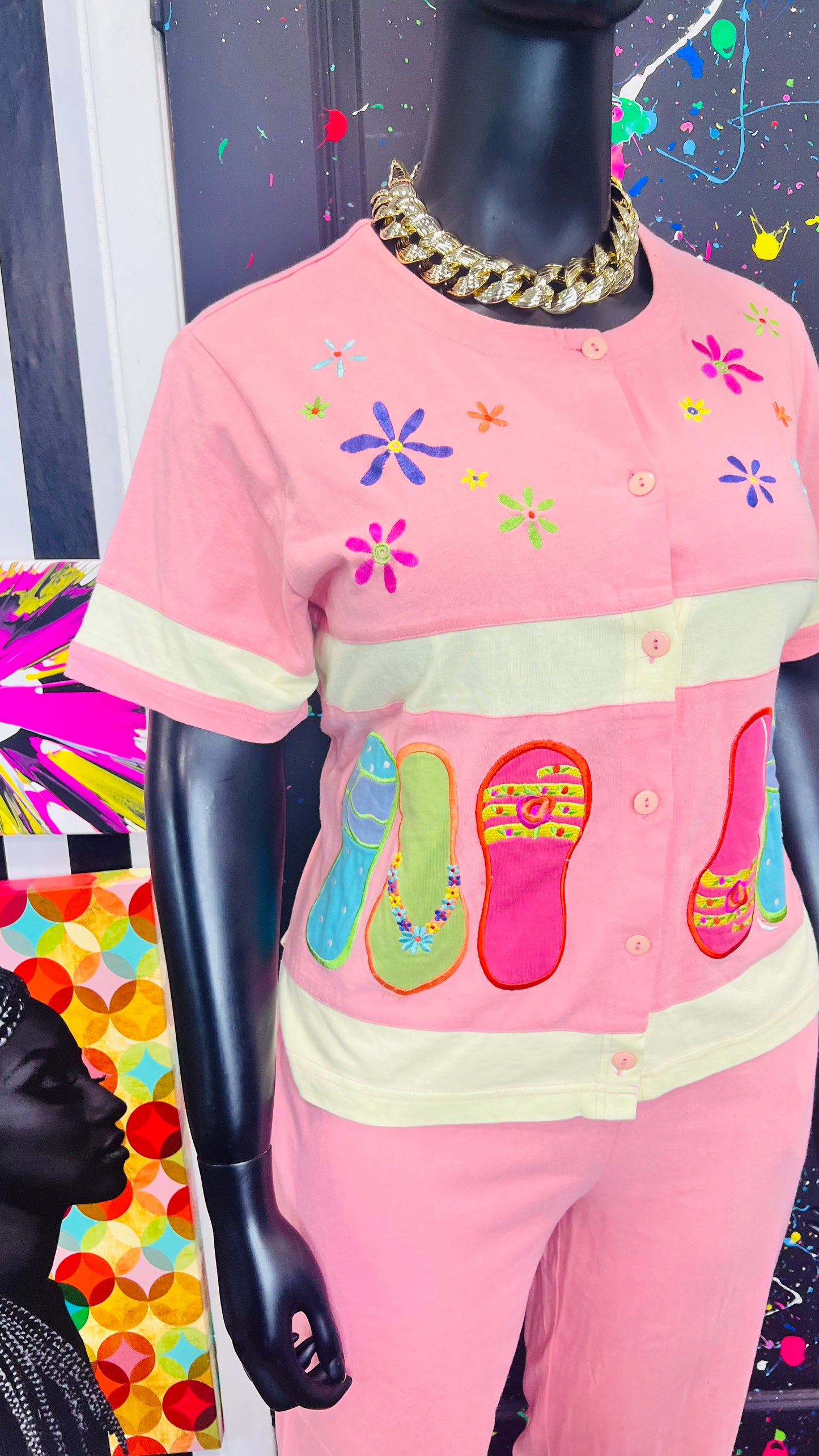 Vintage Cotton Capri Flip Flop Set (16/18)