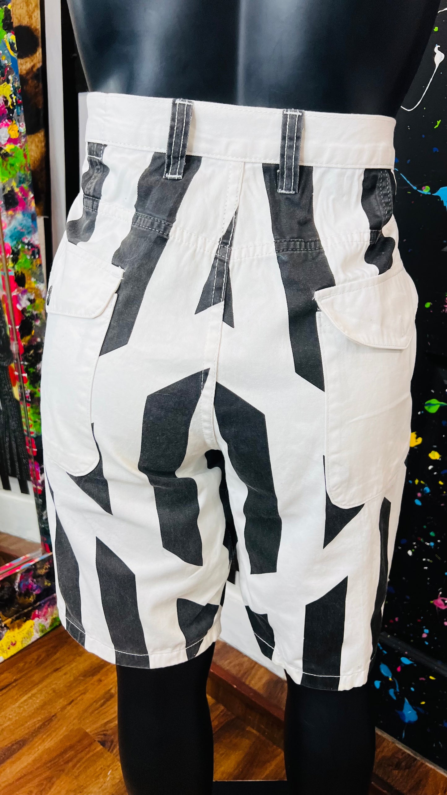 Vintage Denim Black & White Shorts (16)