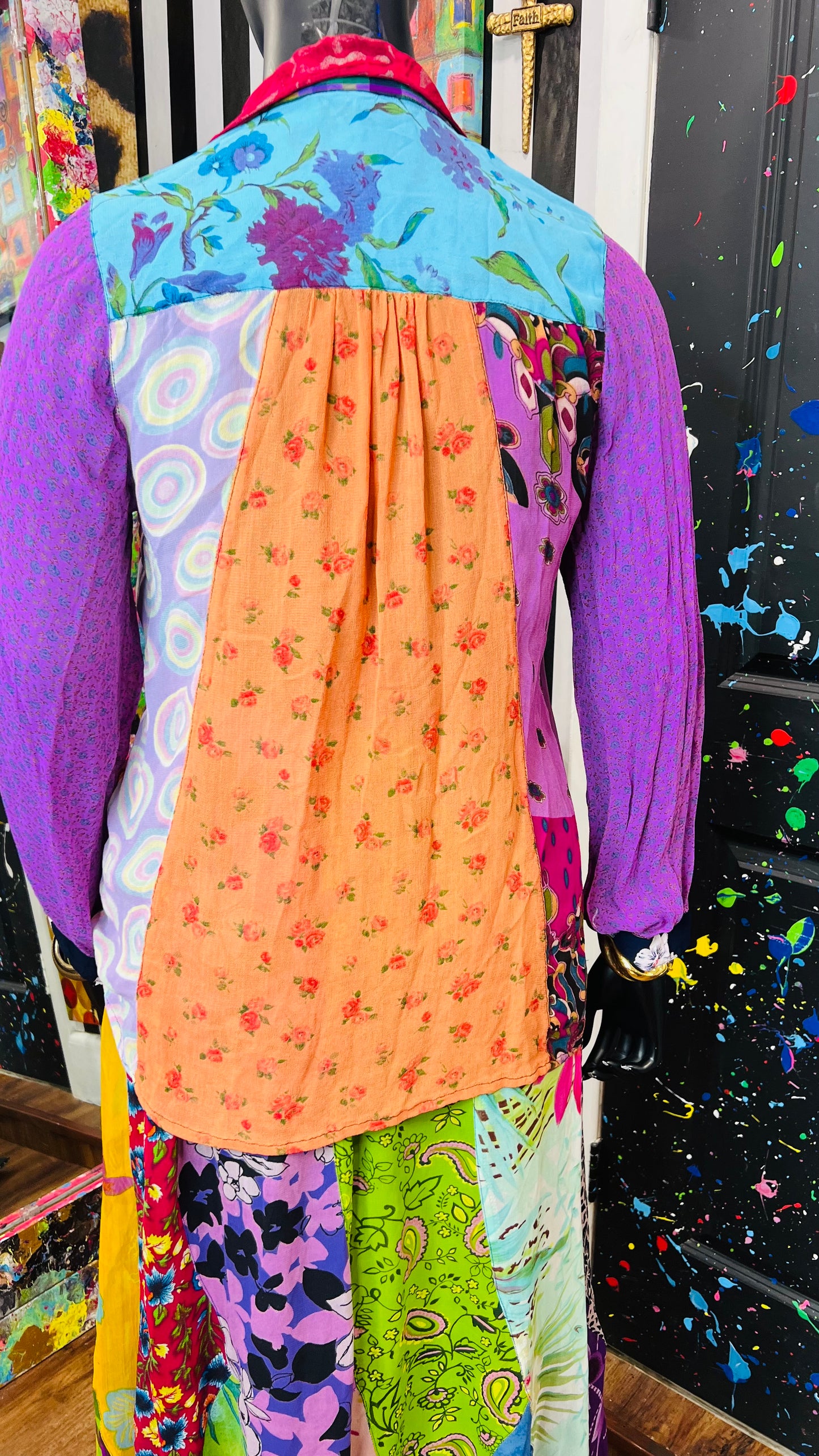 Sheer Patchwork Skirt Set (14)