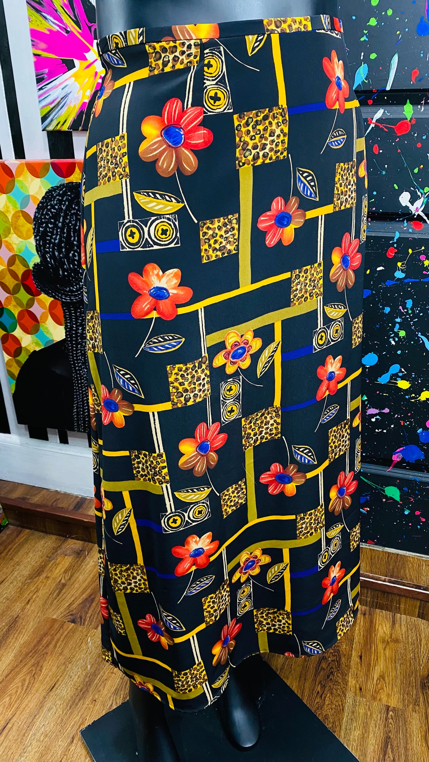 Vintage Animal Pribt & Floral Skirt Set (18W)